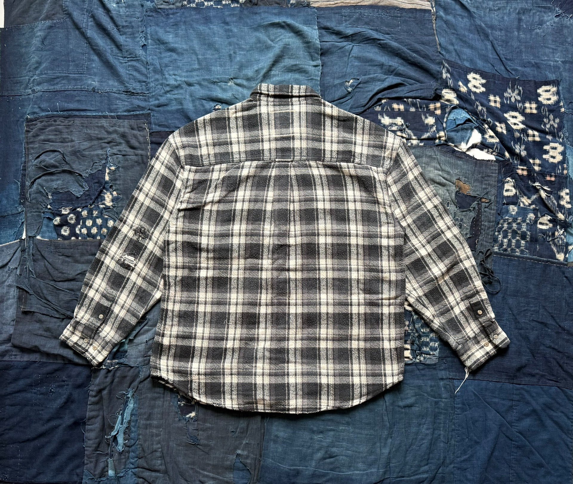 MADNESS Shredded Check Shirt — detail