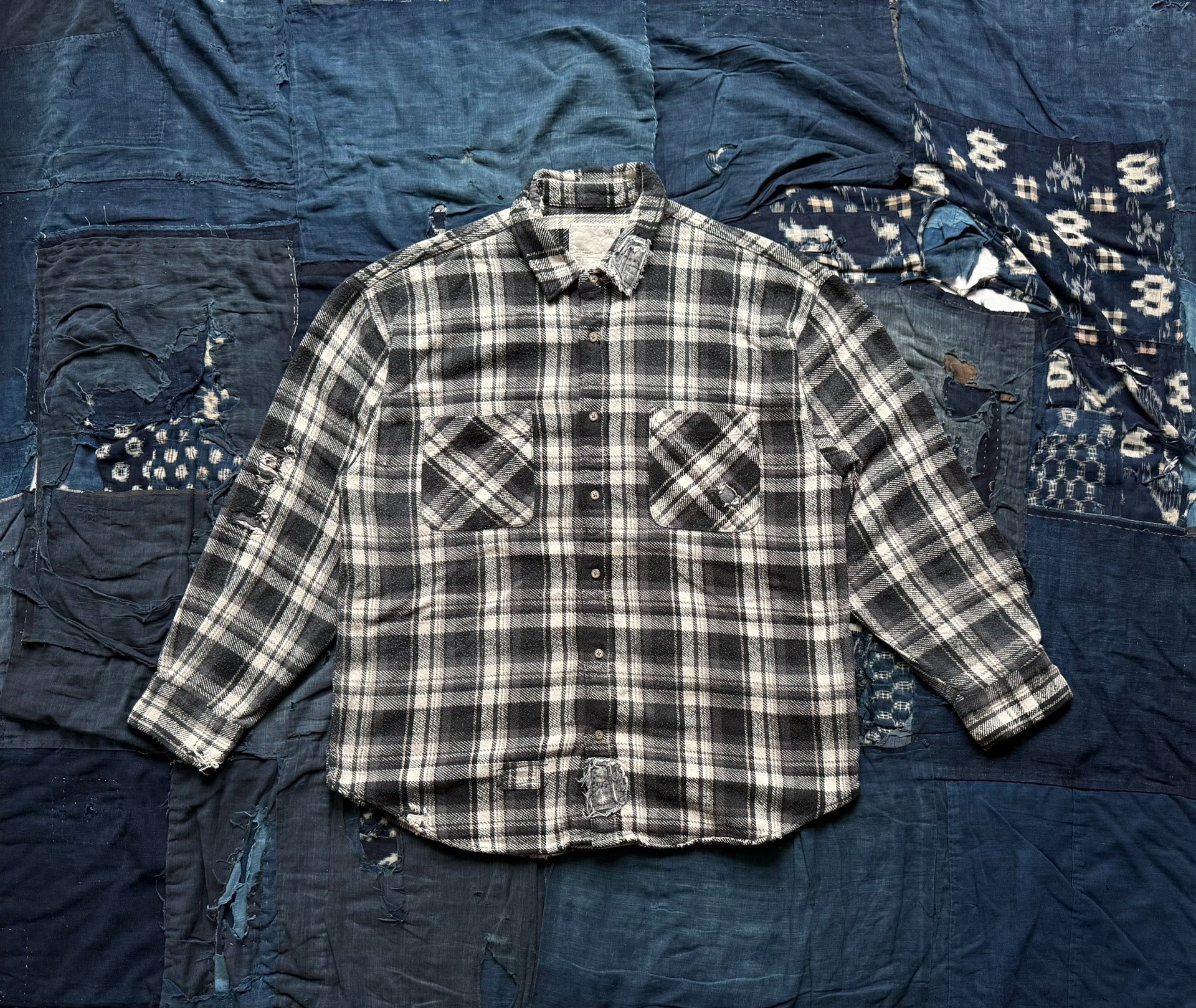 MADNESS Shredded Check Shirt