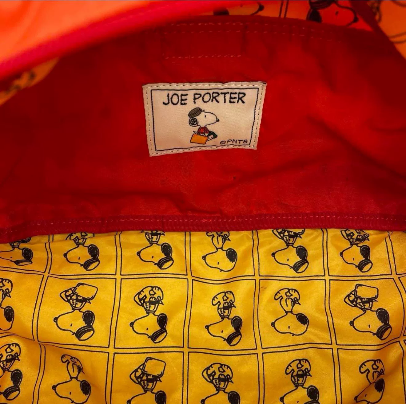 PORTER x Snoopy Collaborative Waist Bag — label