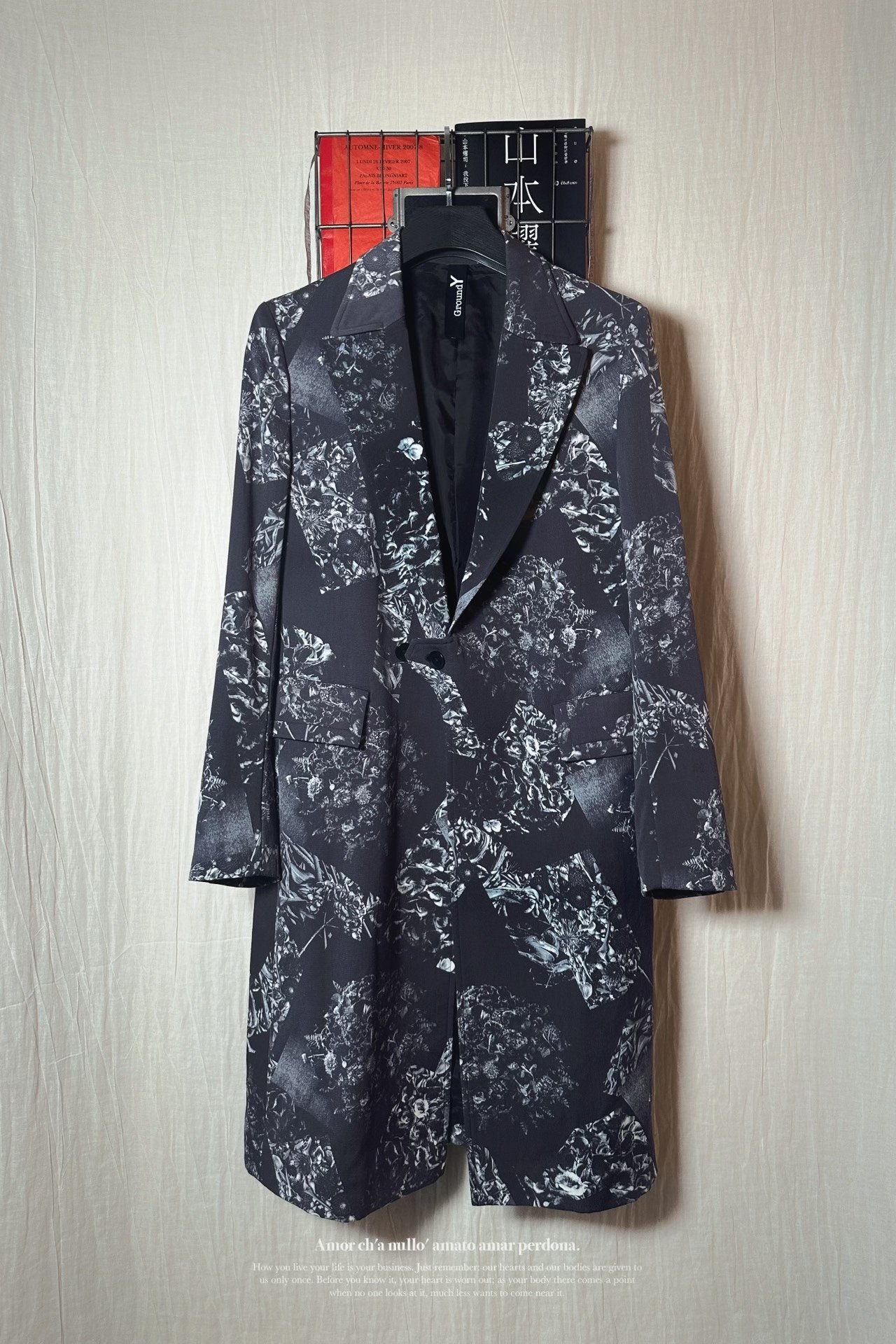 Yohji Yamamoto Floral Gaba Coat — detail