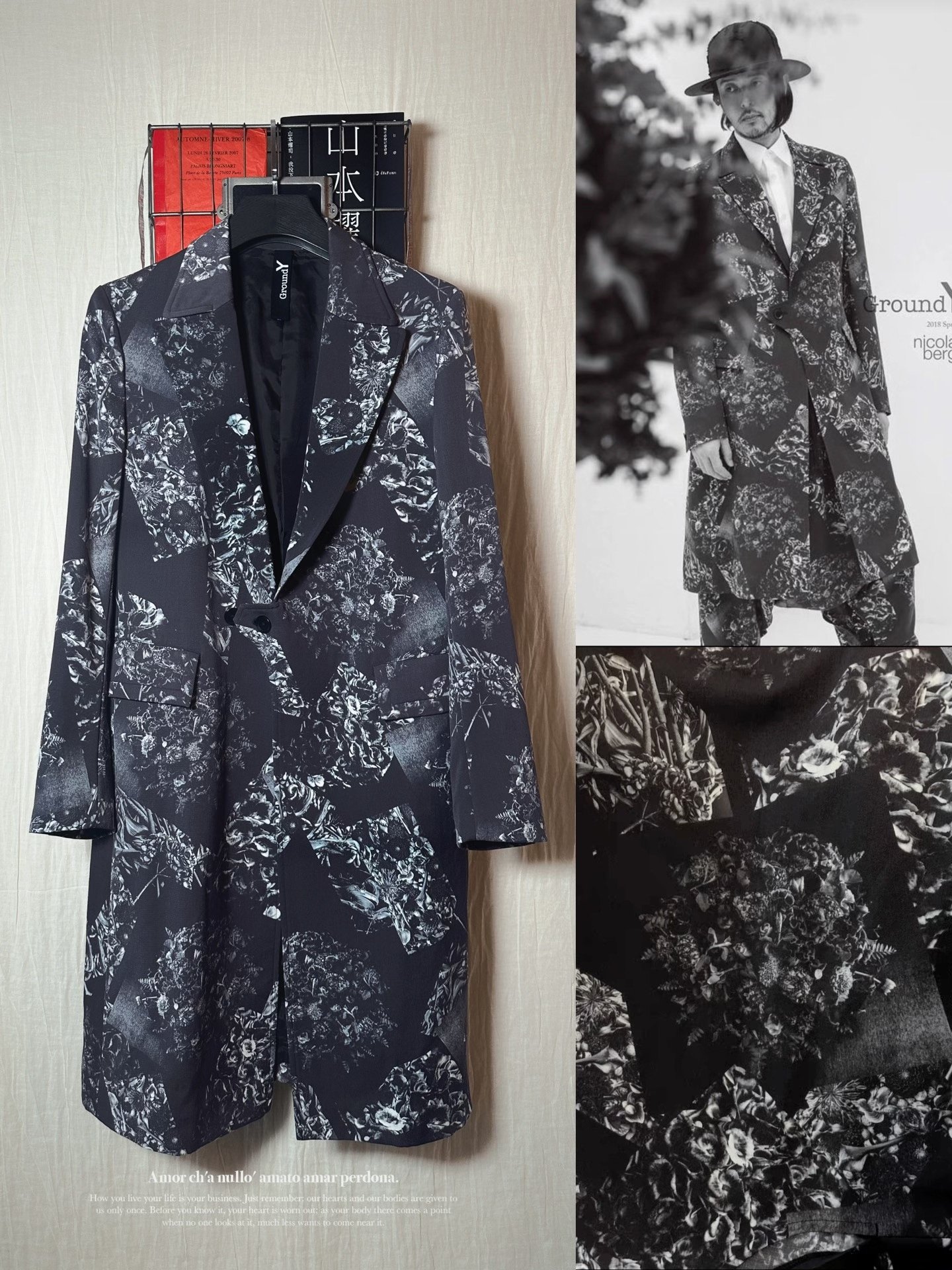 Yohji Yamamoto Floral Gaba Coat