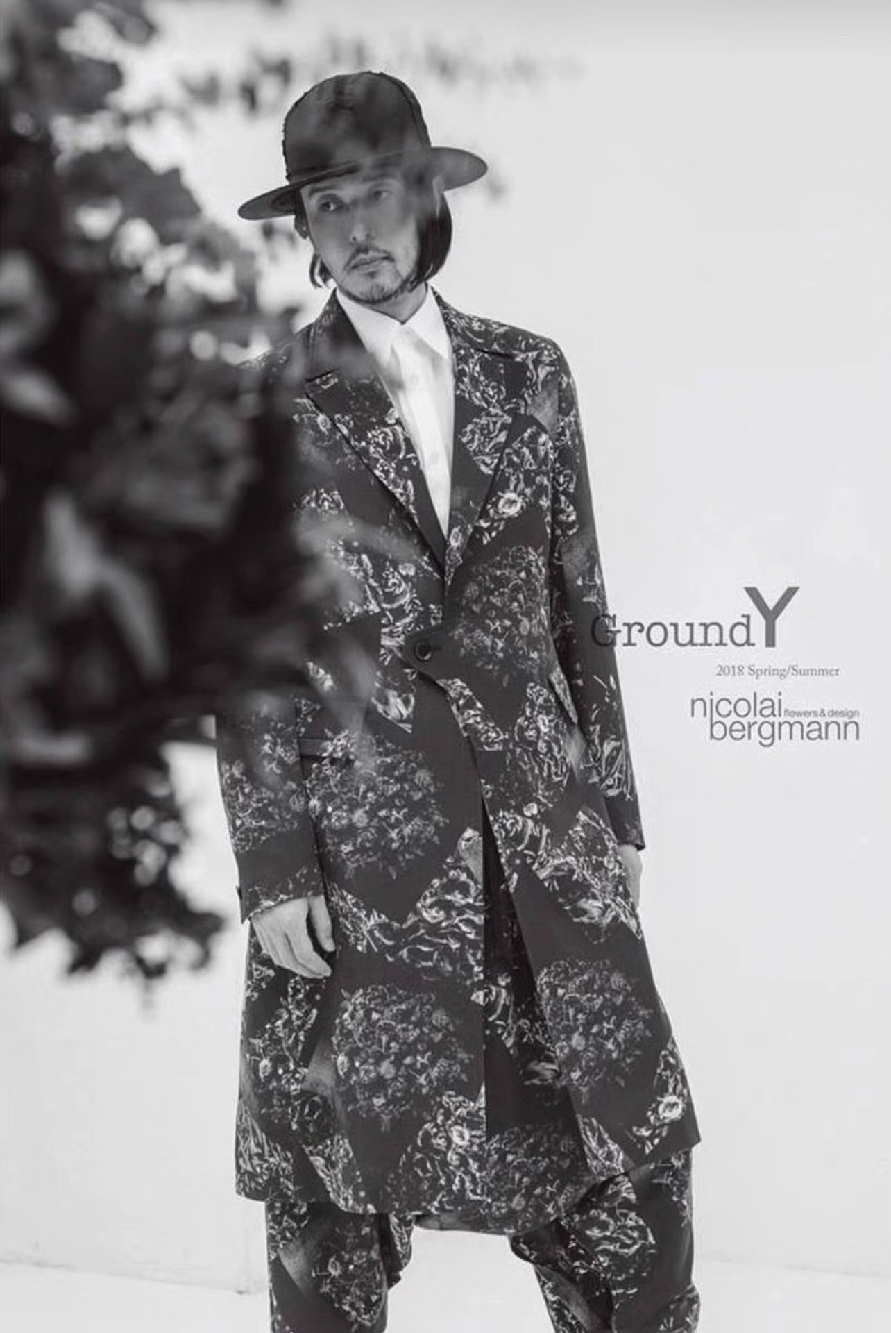Yohji Yamamoto Floral Gaba Coat — back