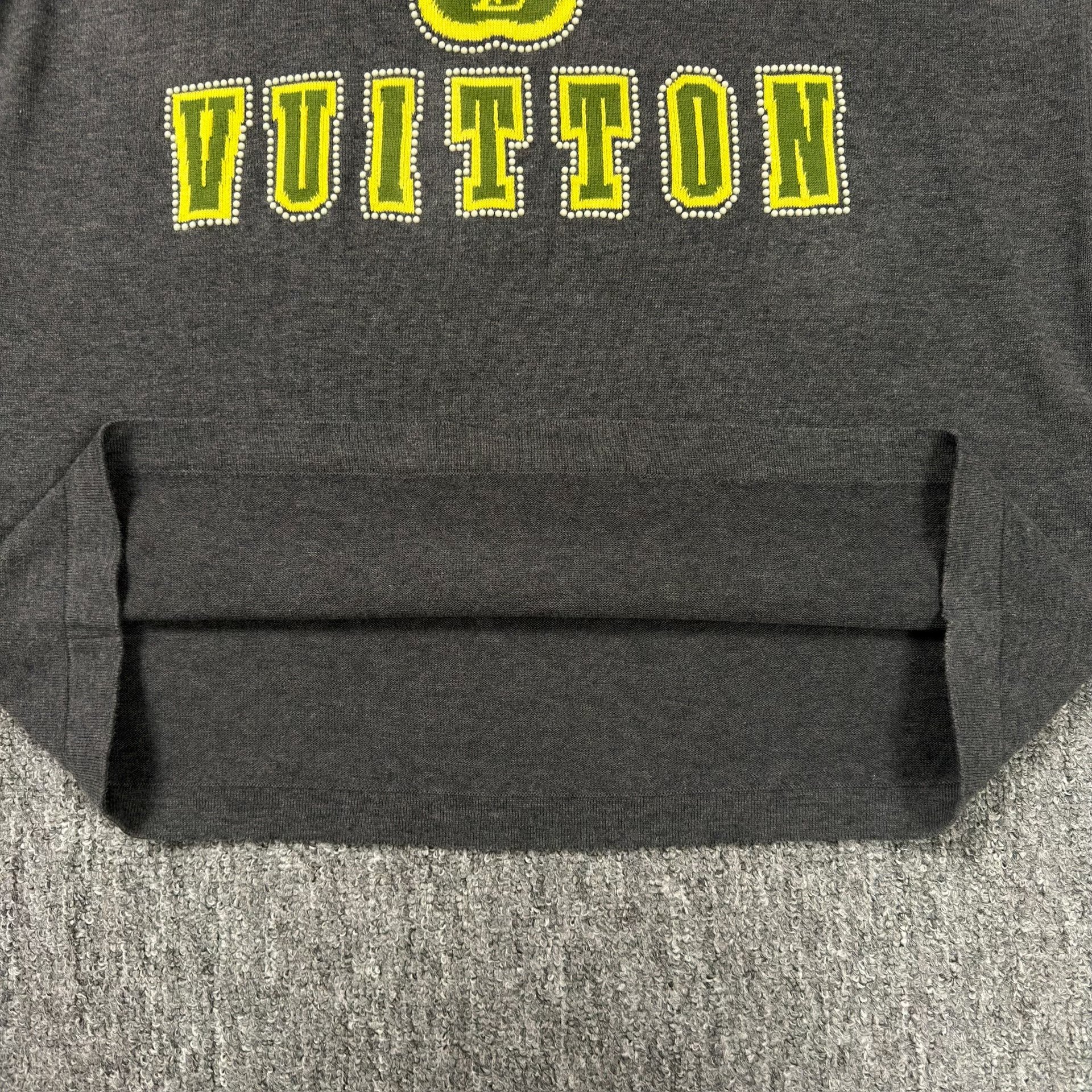 Louis Vuitton Gray Dog Paw Logo Tee — back