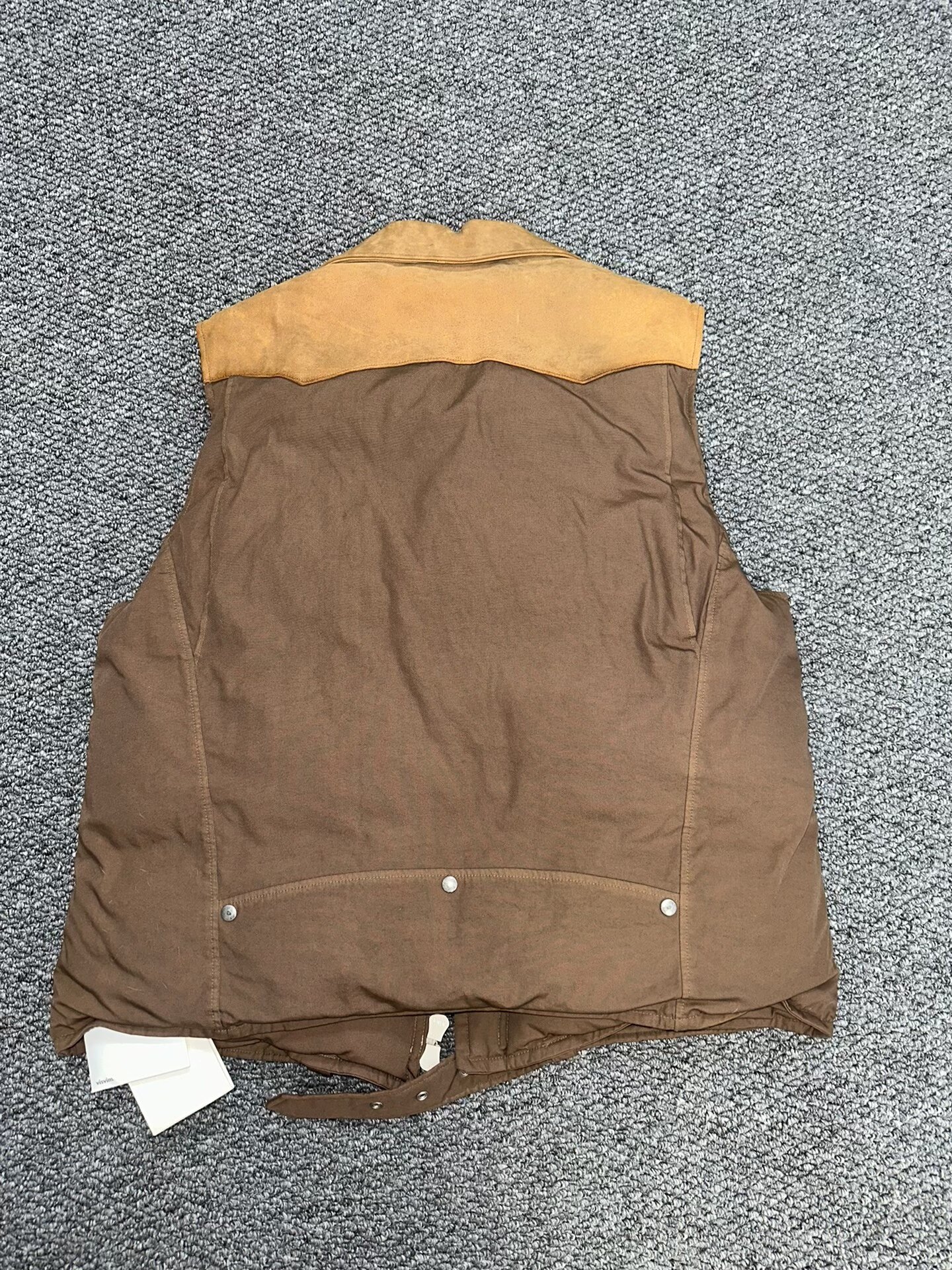 Visvim Strabler Sheepskin Down Vest — label