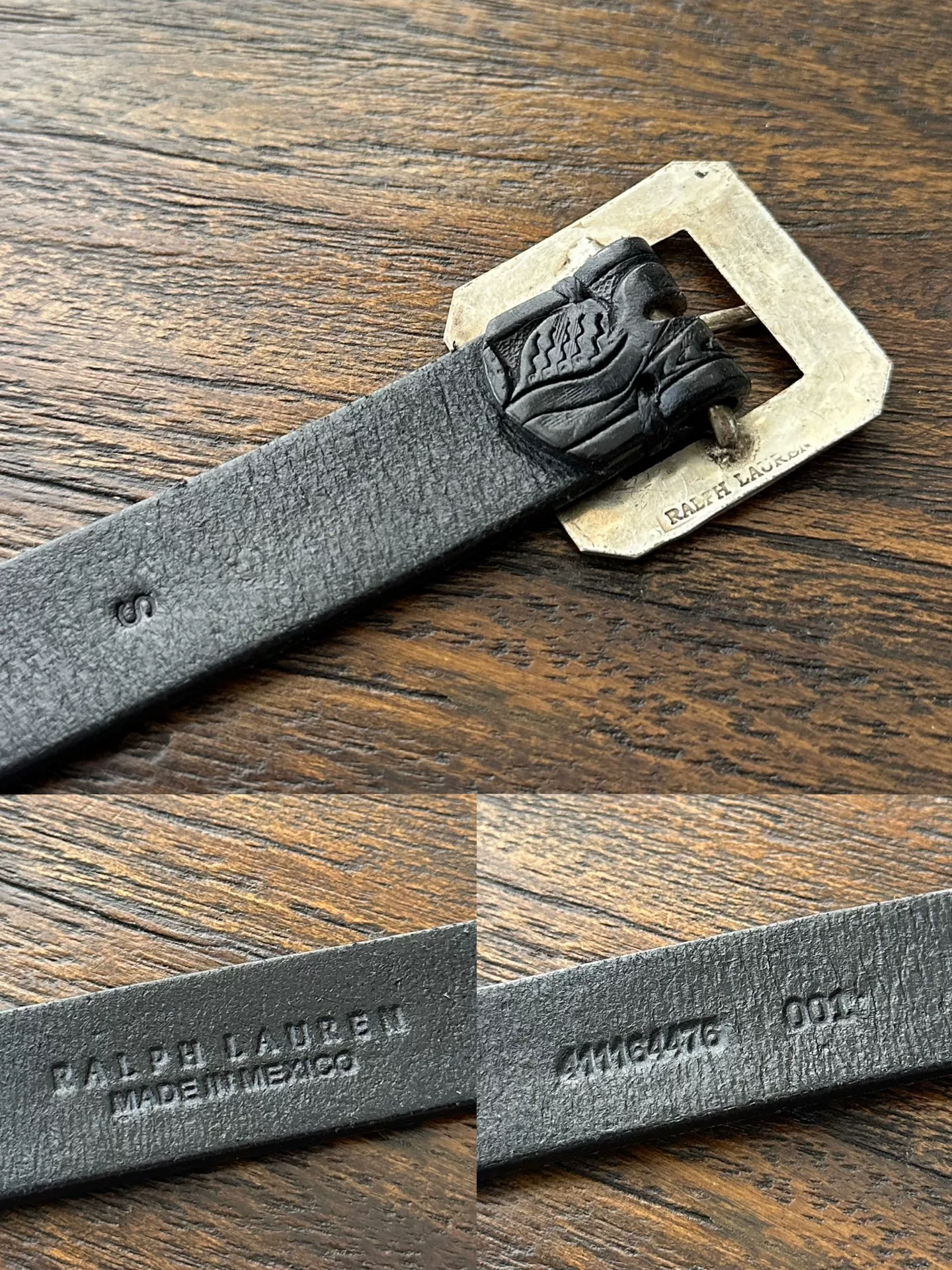Vintage Ralph Lauren RRL Engraved Belt — front