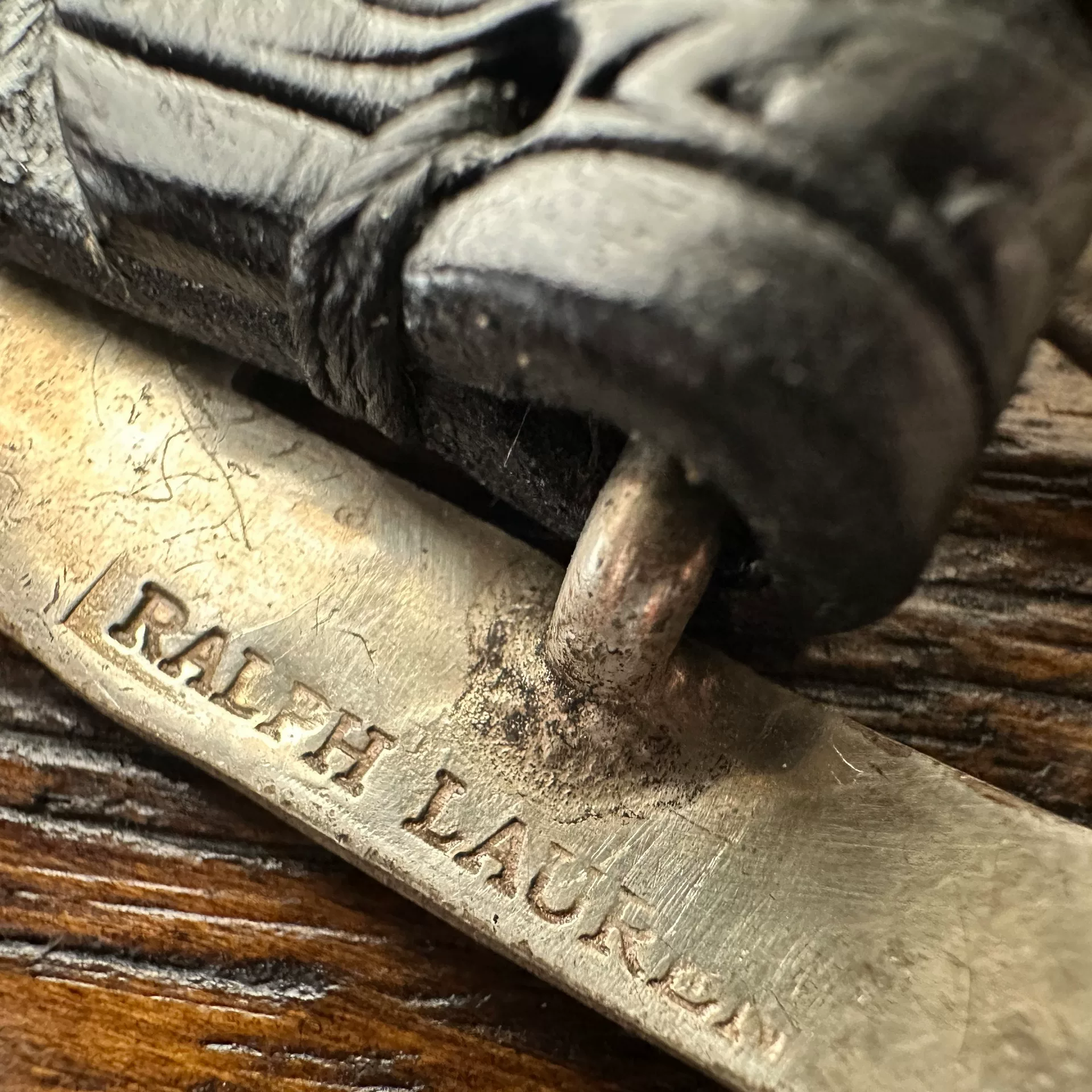 Vintage Ralph Lauren RRL Engraved Belt — label