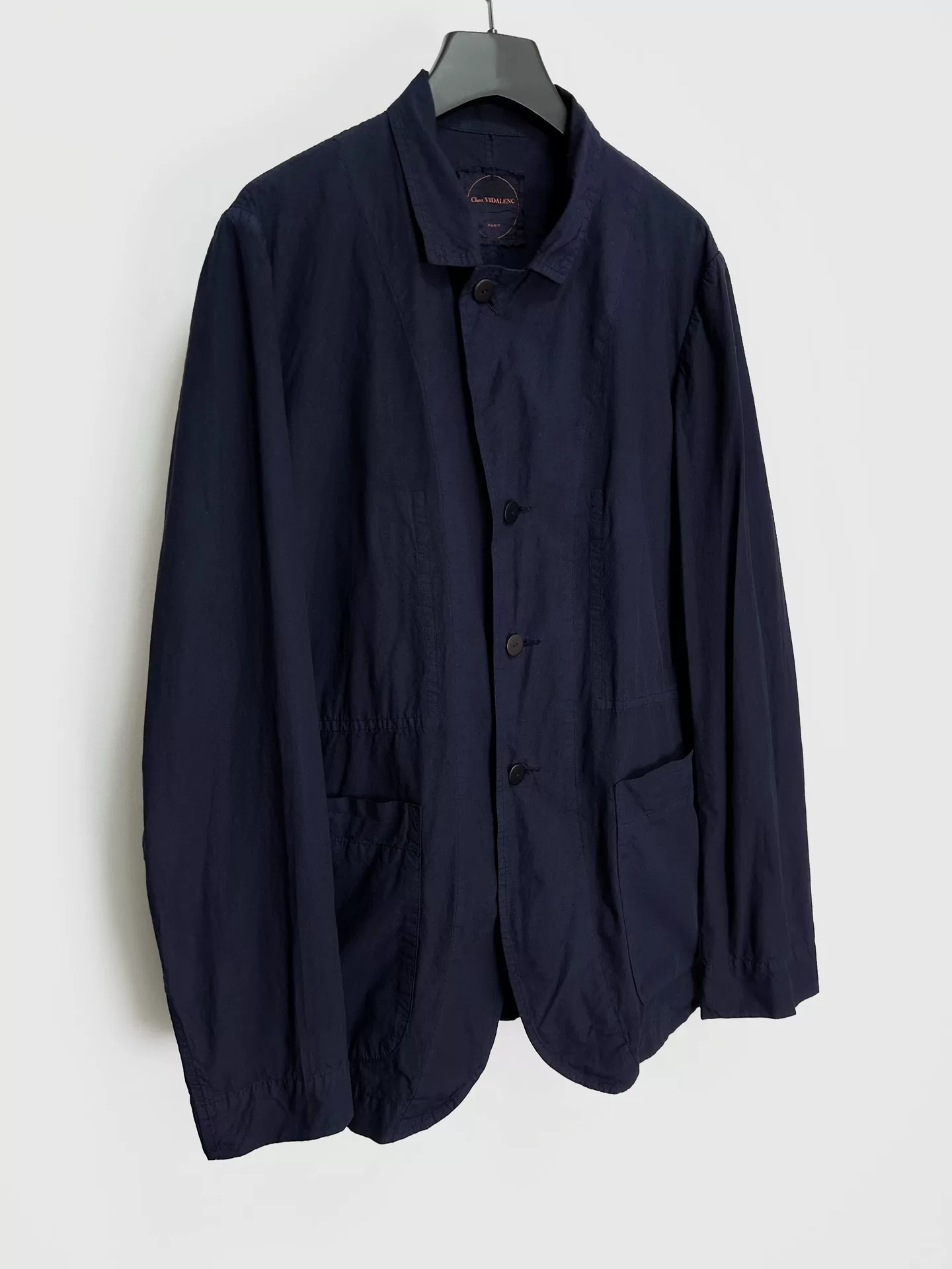 Chez VIDALENC Indigo Paper Cotton Coat — back