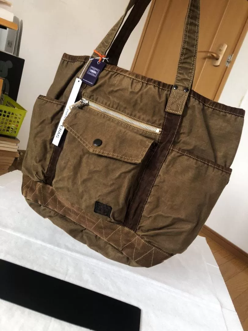 PORTER CRAG Large Coyote Brown Tote — back
