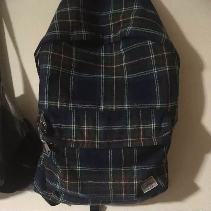 ESSENTIAL DESIGNS Dark Blue Plaid Backpack