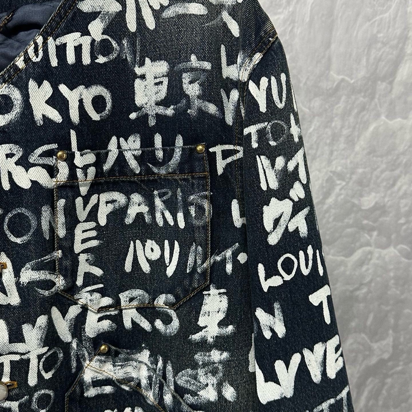 Louis Vuitton Nigo FW25 Graffiti Denim Jacket — detail