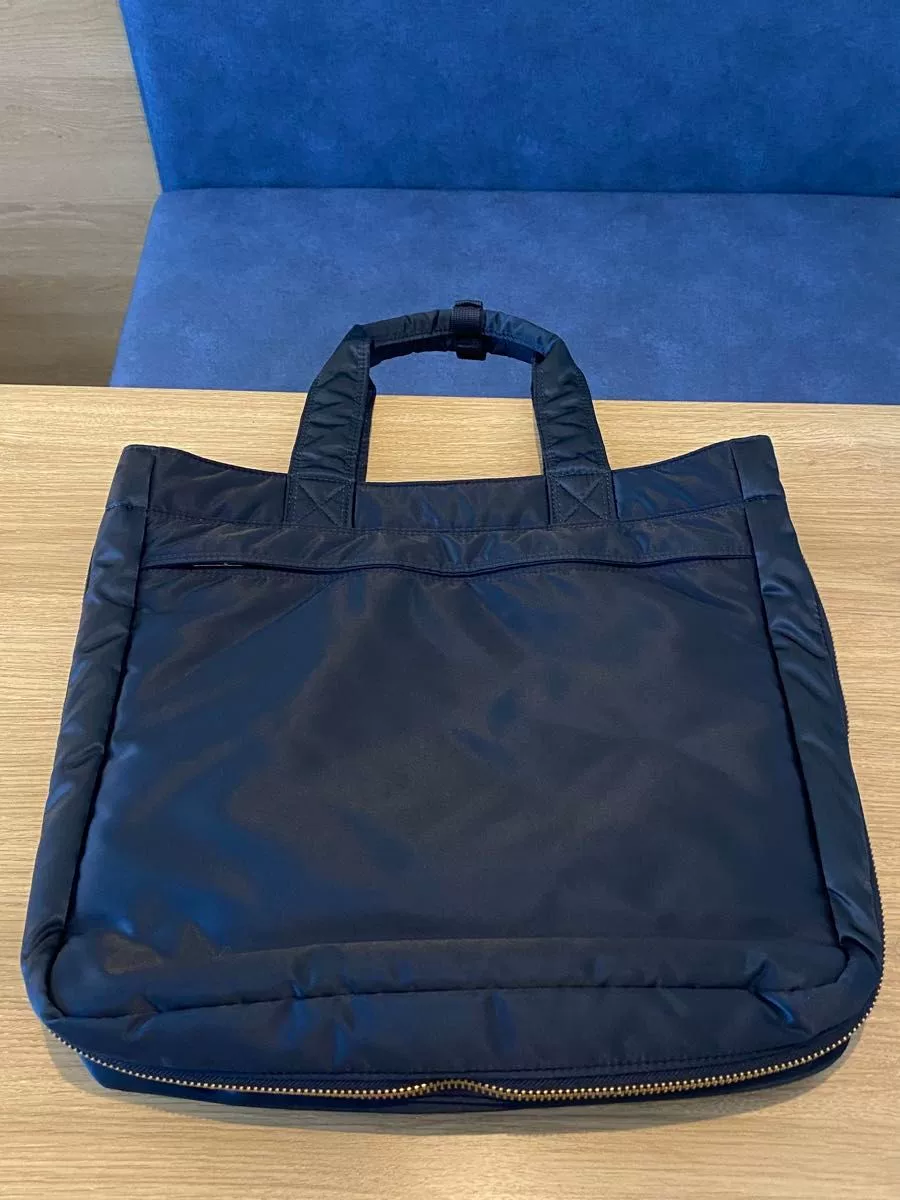 PORTER TANKER 2WAY Iron Blue Tote — back