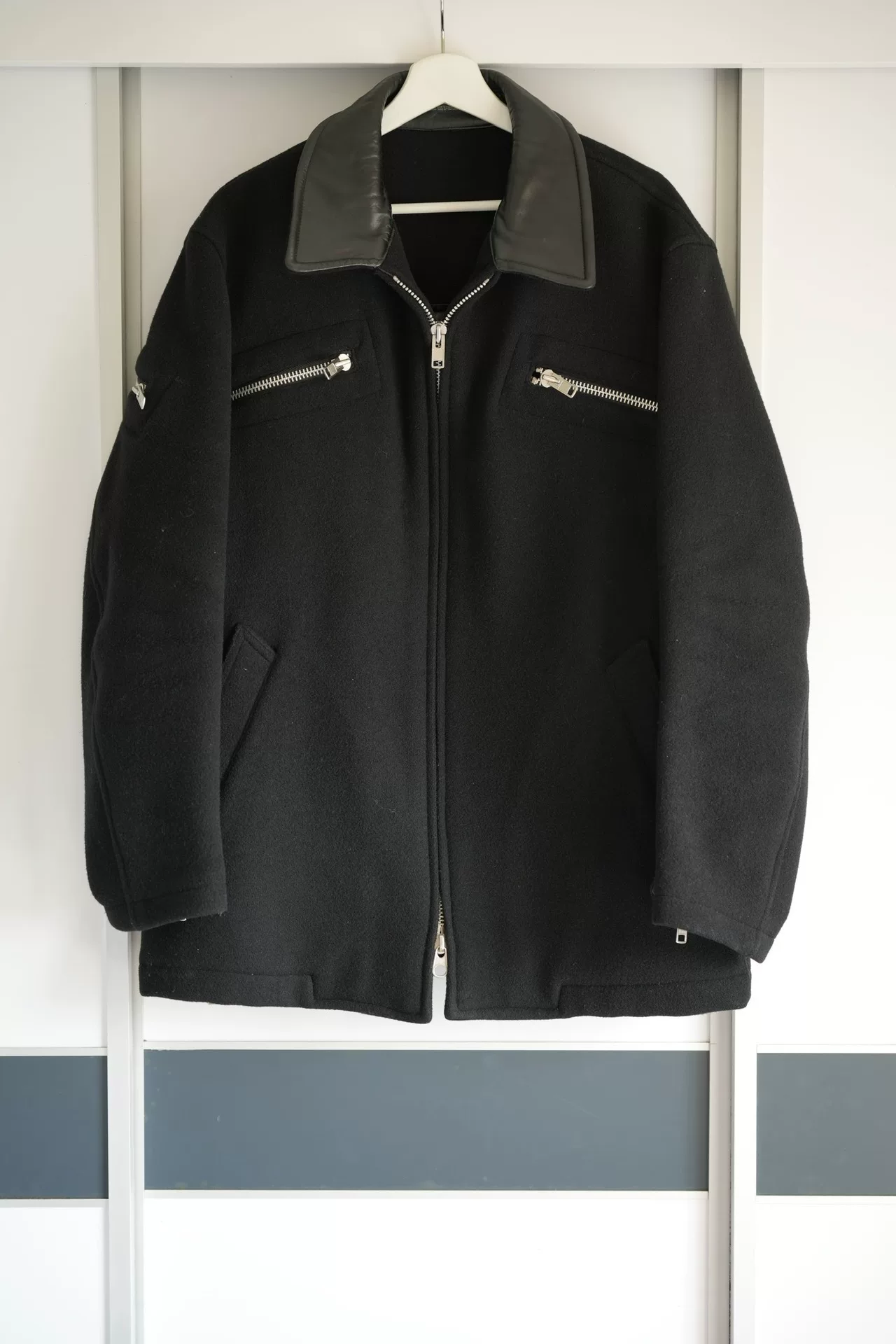 Yohji Yamamoto 04AW Back Zip Leather Collar Jacket