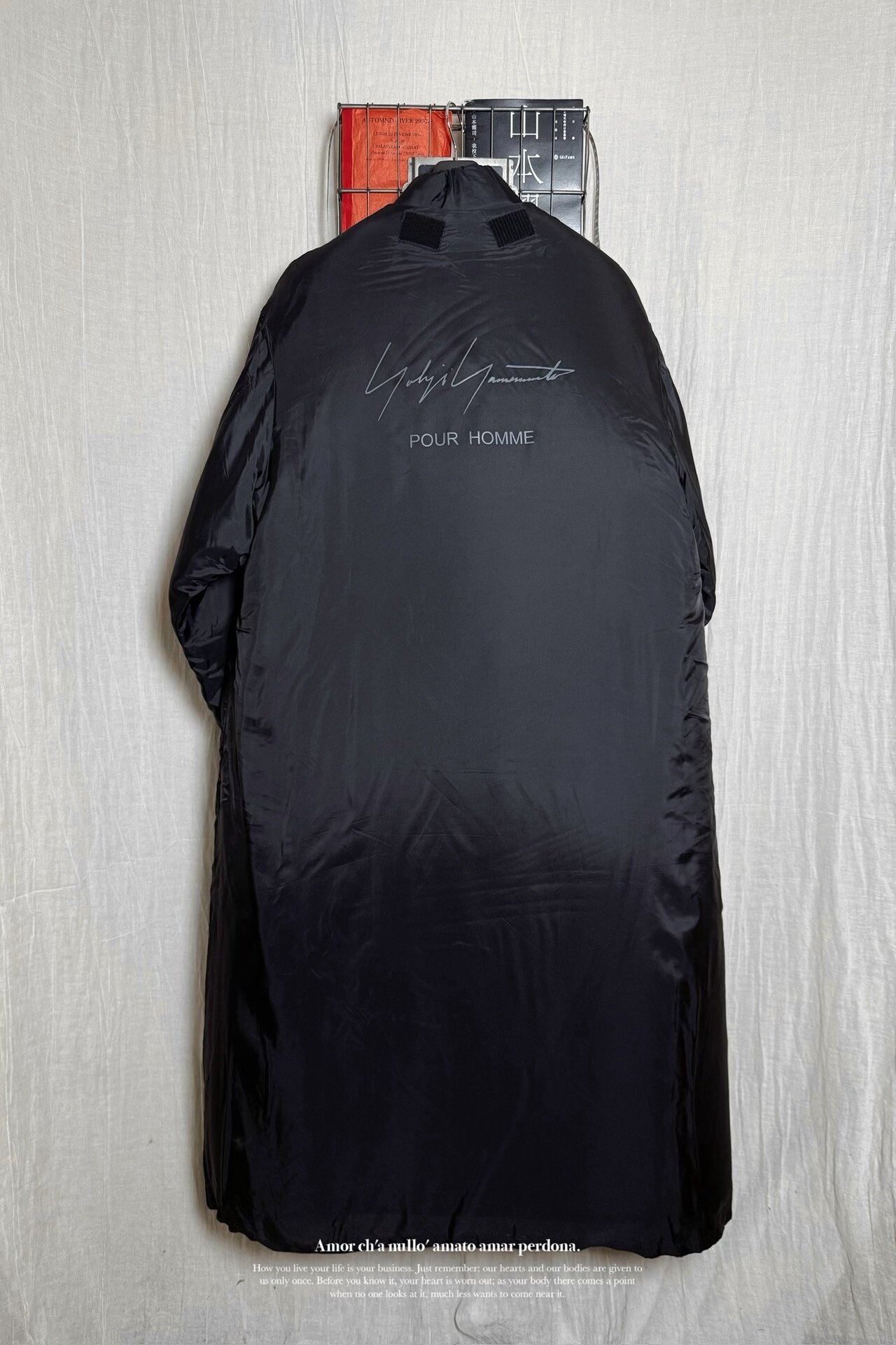 Yohji Yamamoto 21AW Oversize Space Cotton Coat — label