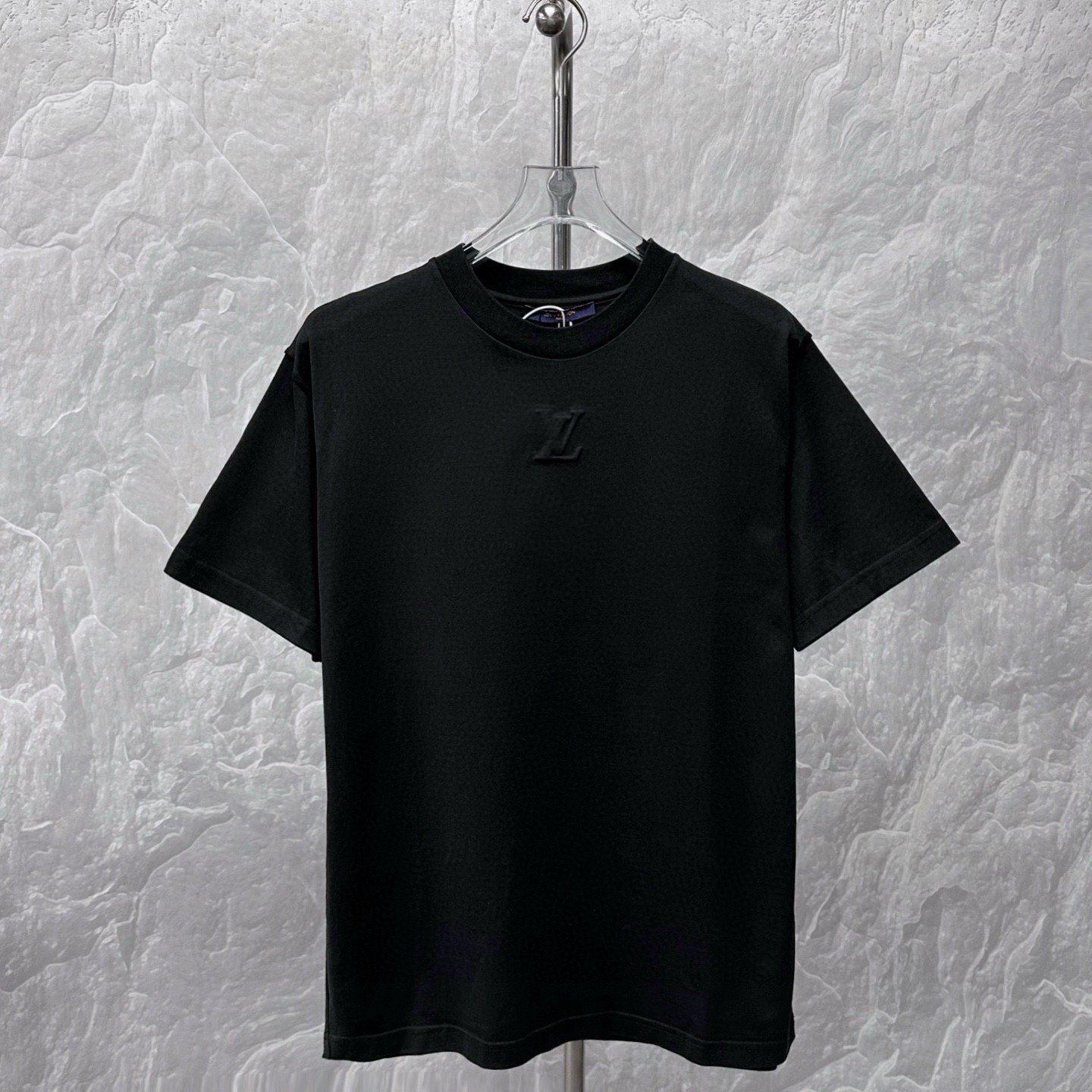 Louis Vuitton SS25 Black Embossed Short Sleeve XL