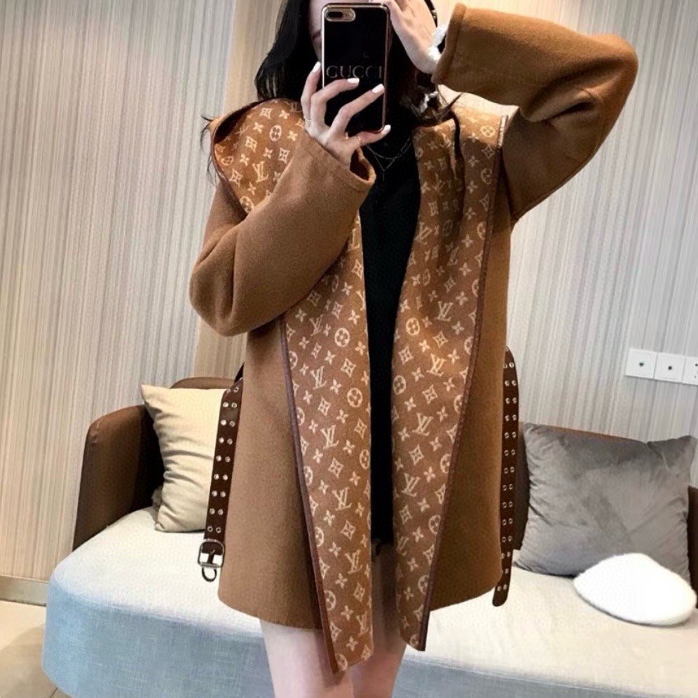 Louis Vuitton Cashmere Wrap Hooded Coat