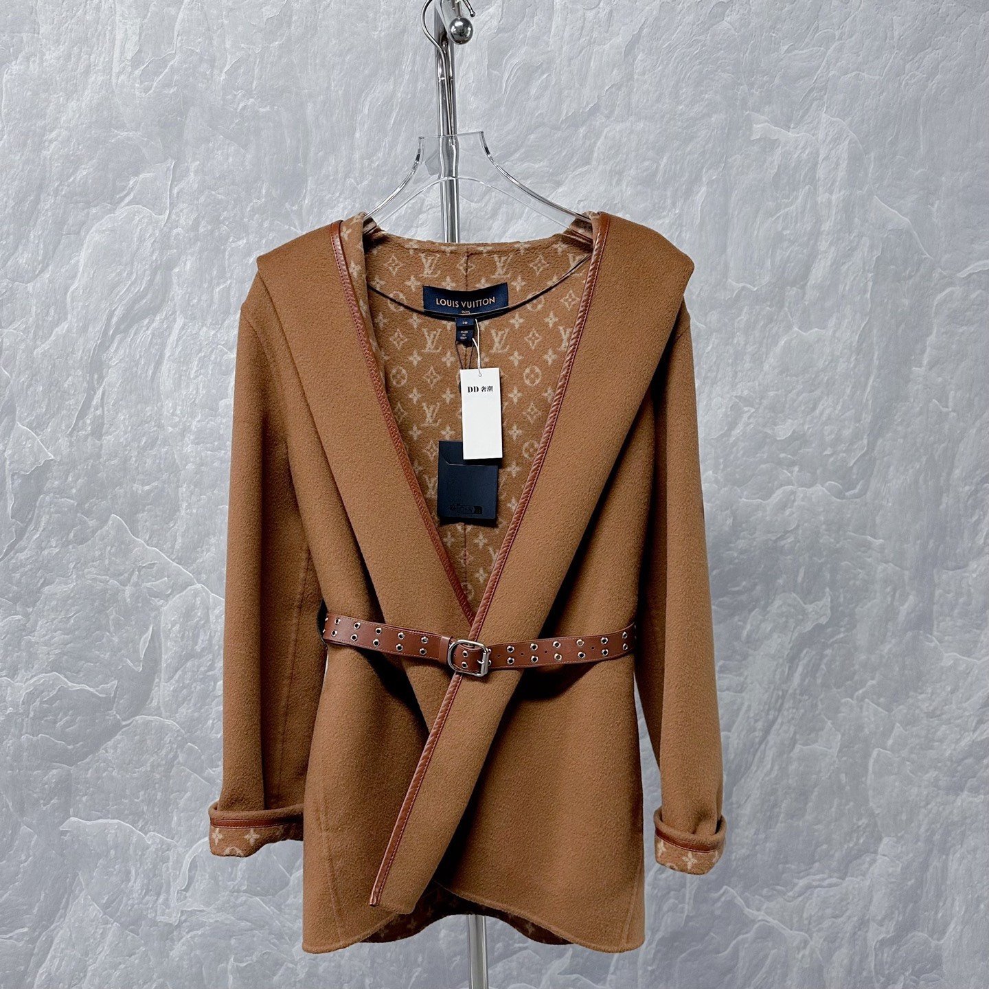 Louis Vuitton Cashmere Wrap Hooded Coat — front