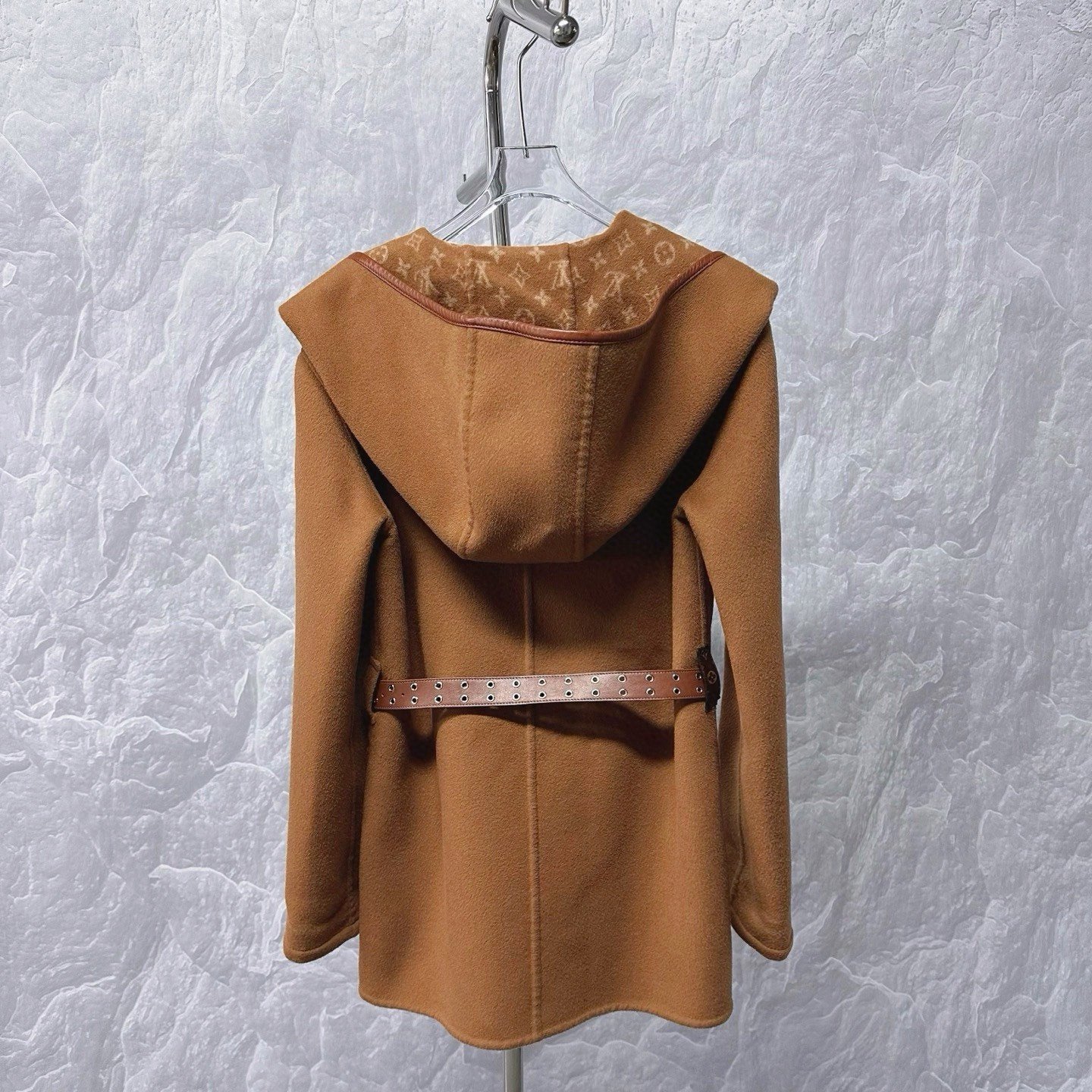 Louis Vuitton Cashmere Wrap Hooded Coat — label