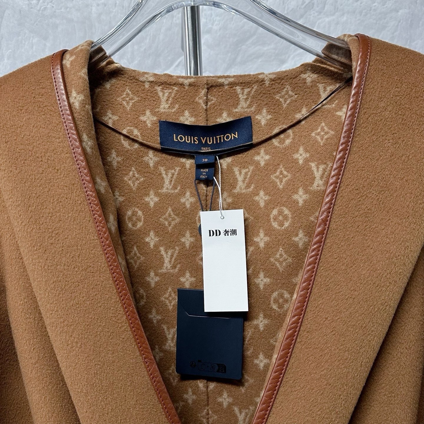 Louis Vuitton Cashmere Wrap Hooded Coat — detail