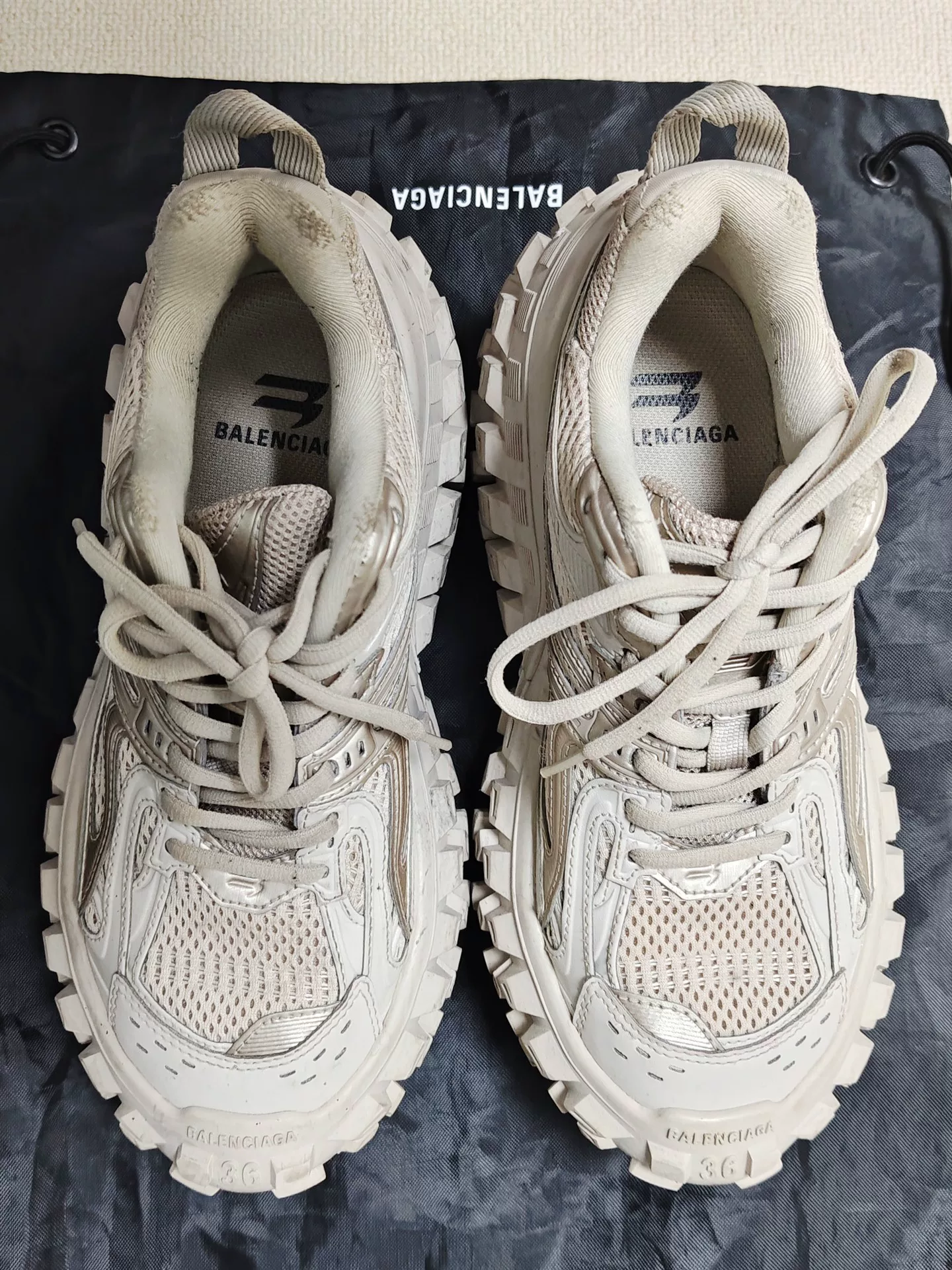 Balenciaga Defender Light Brown Sneakers — front