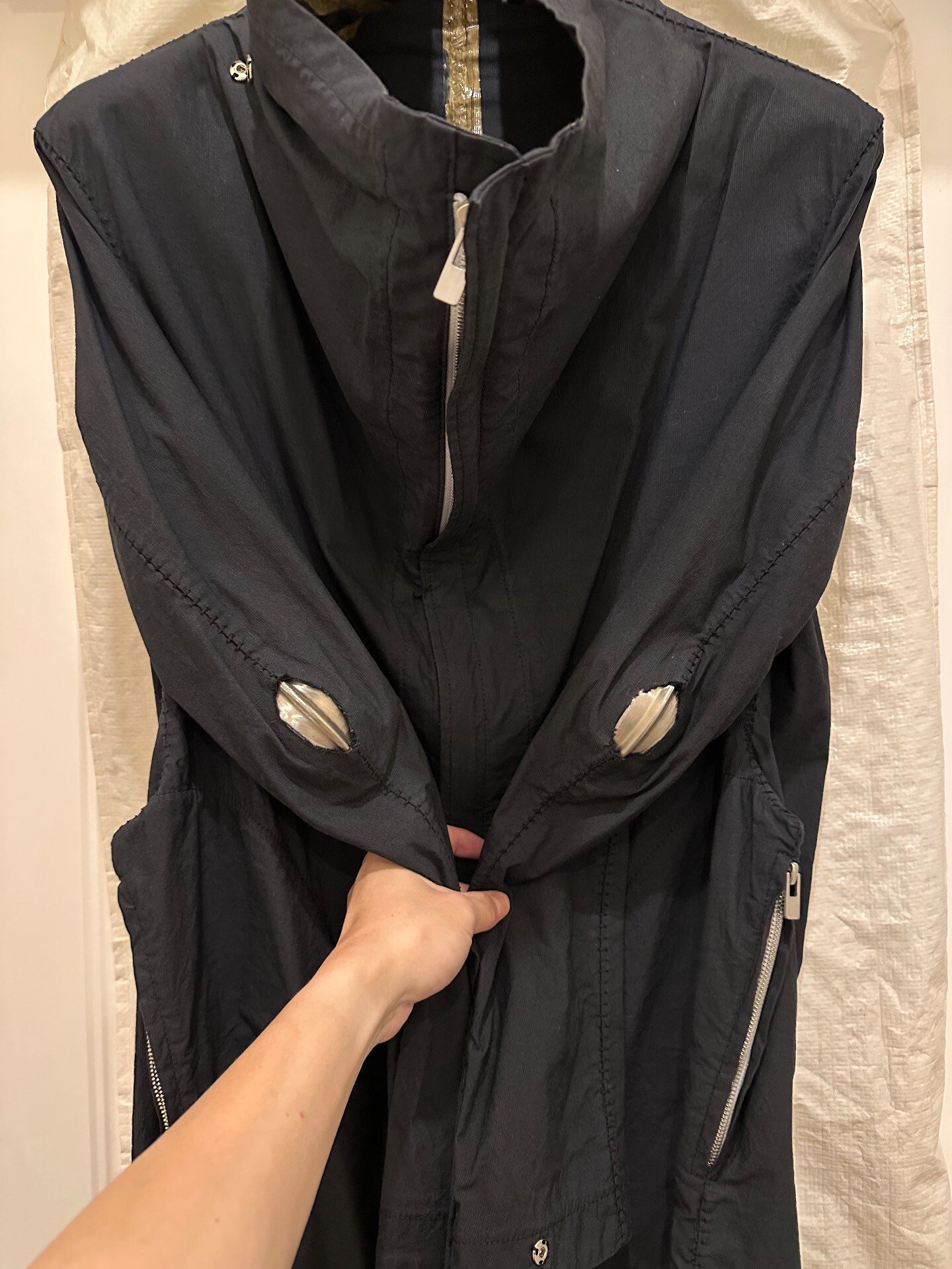 CCP OM2566 Black Mid-Length Parka — back