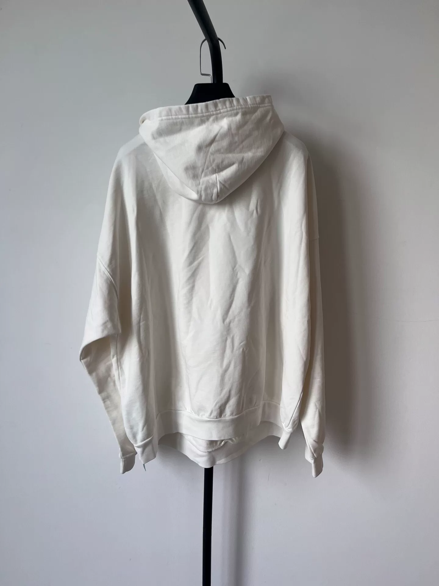 Balenciaga Logo Print White Hoodie — front