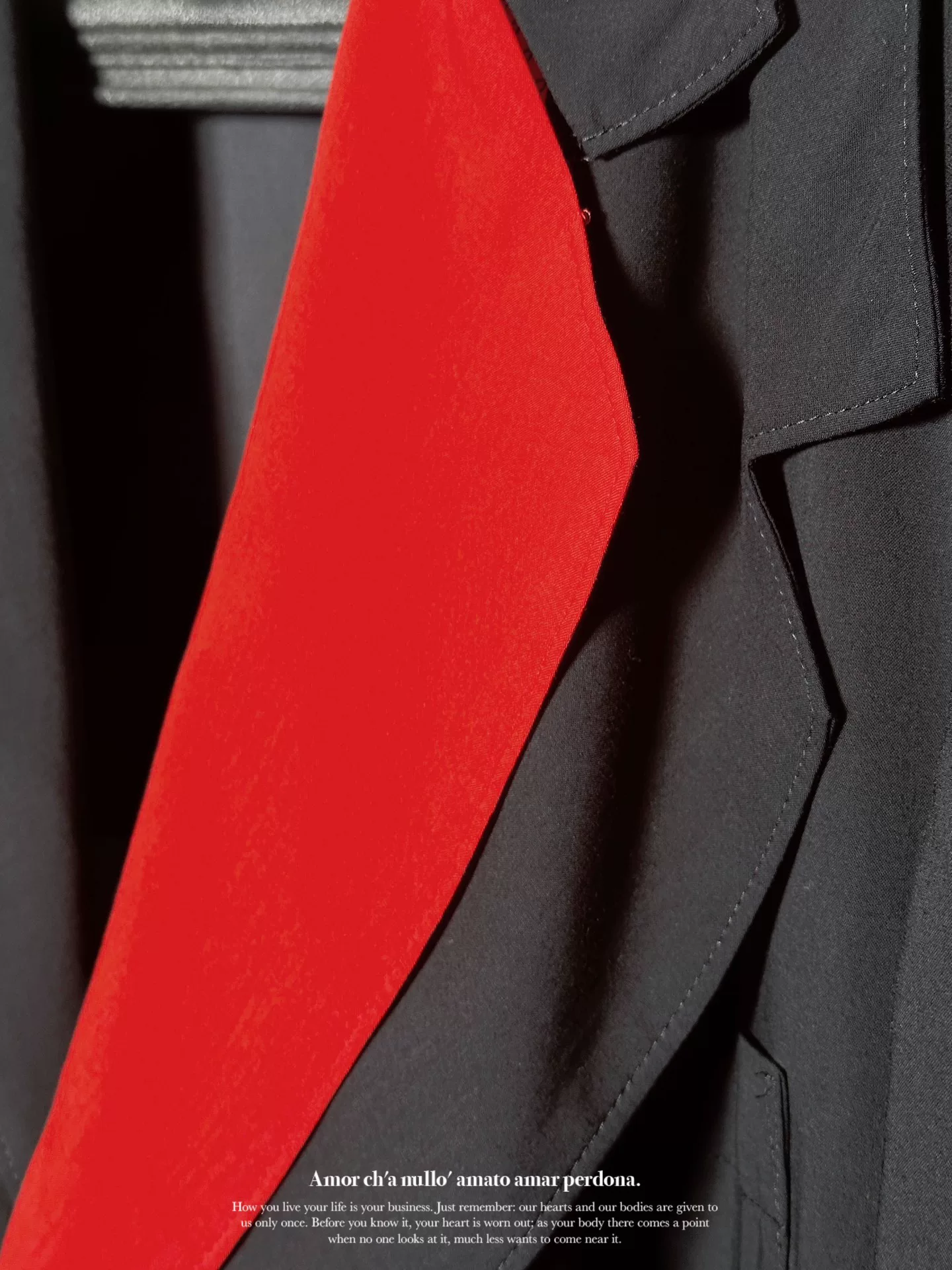 Yohji Yamamoto 22ss Red Black Double Coat — back