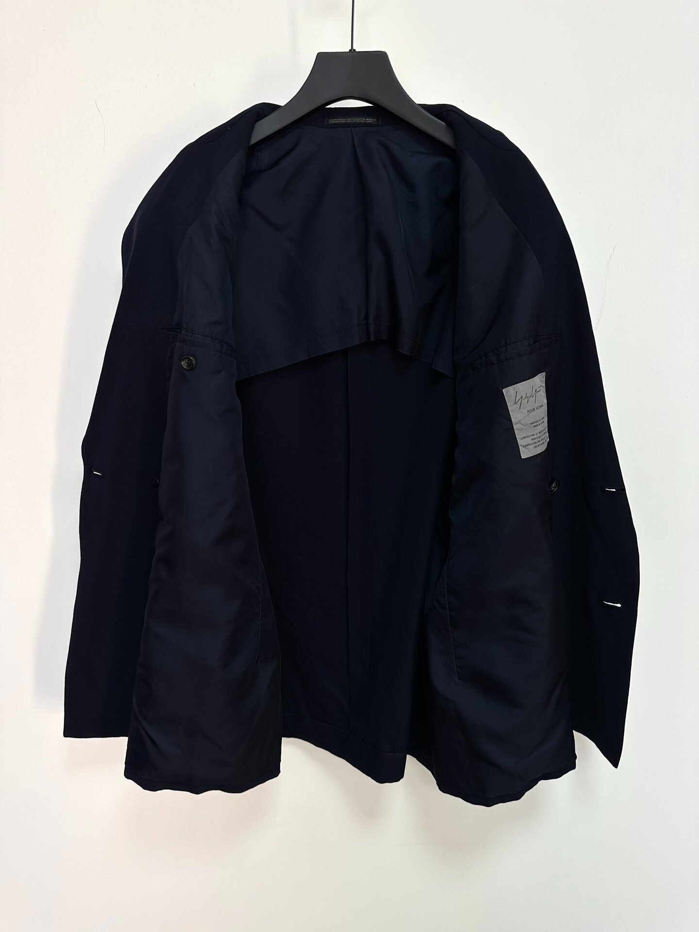Yohji Yamamoto 93SS Double-Breasted Coat — detail