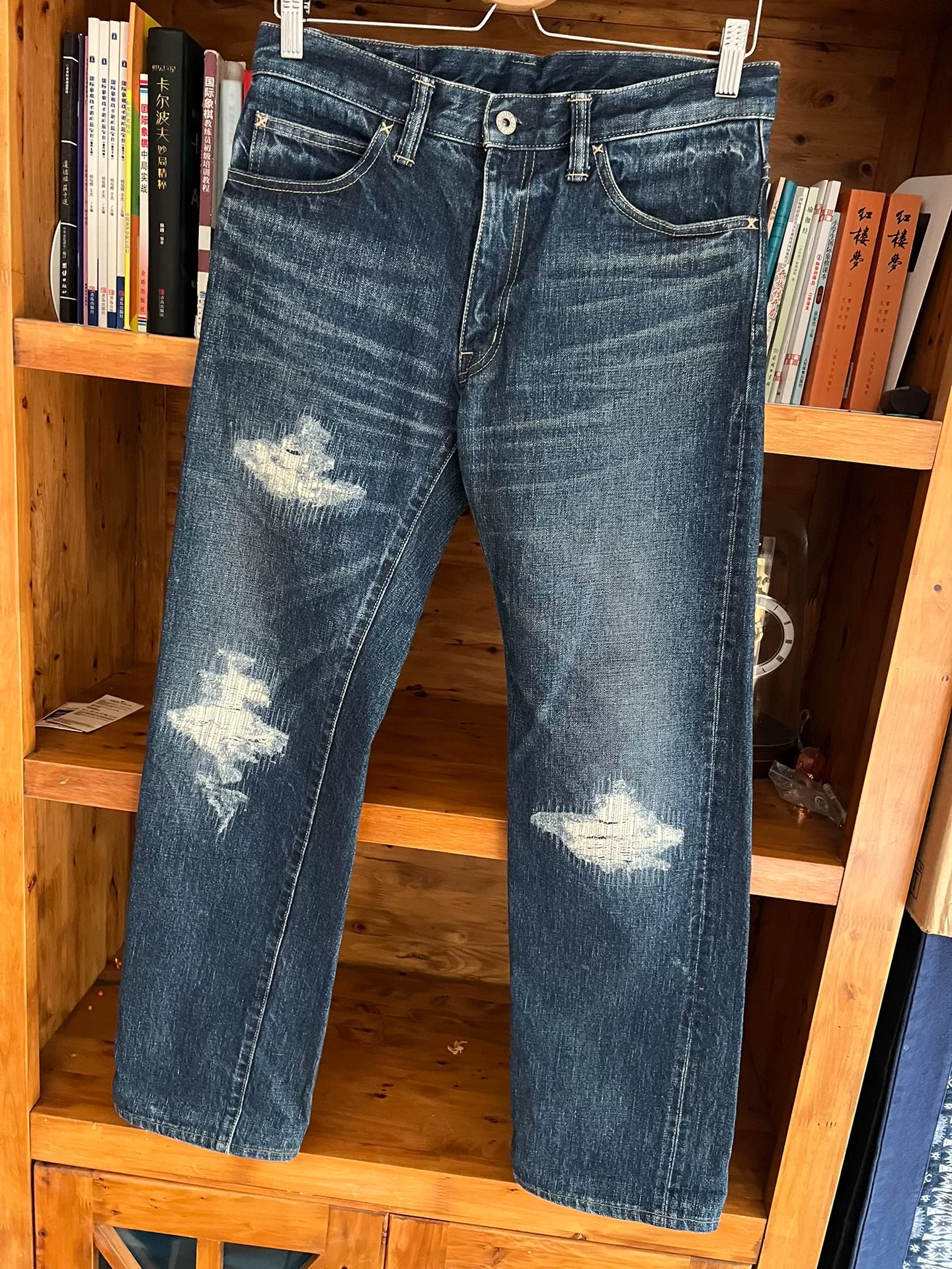 Tenderloin Japanese Vintage Washed Distressed Jeans — detail