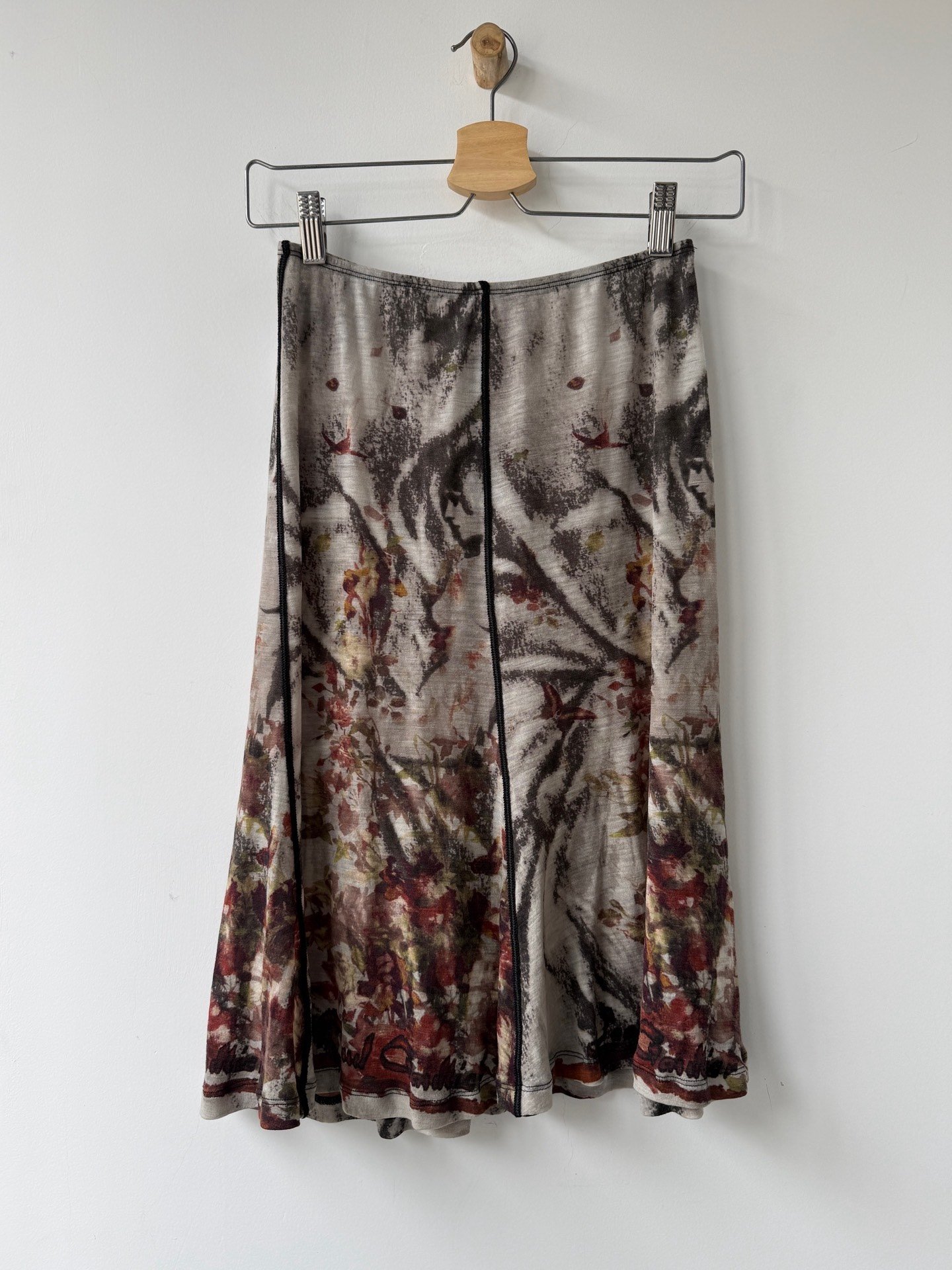 Jean Paul Gaultier Tulle Floral Midi Skirt