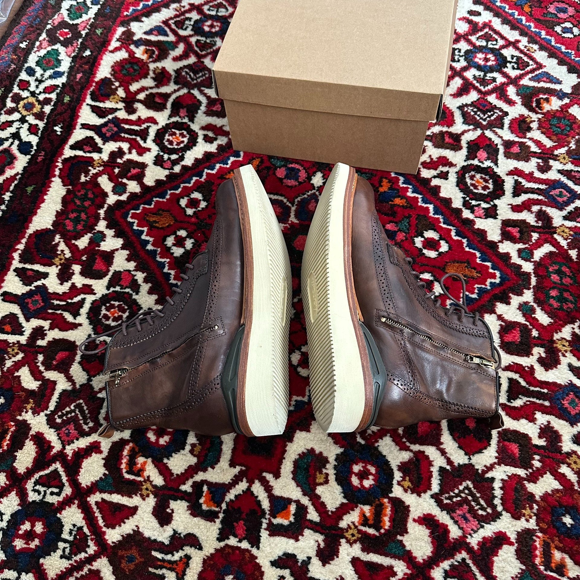 visvim 12AW PATRICIAN DK.BROWN Brogue Boots — label