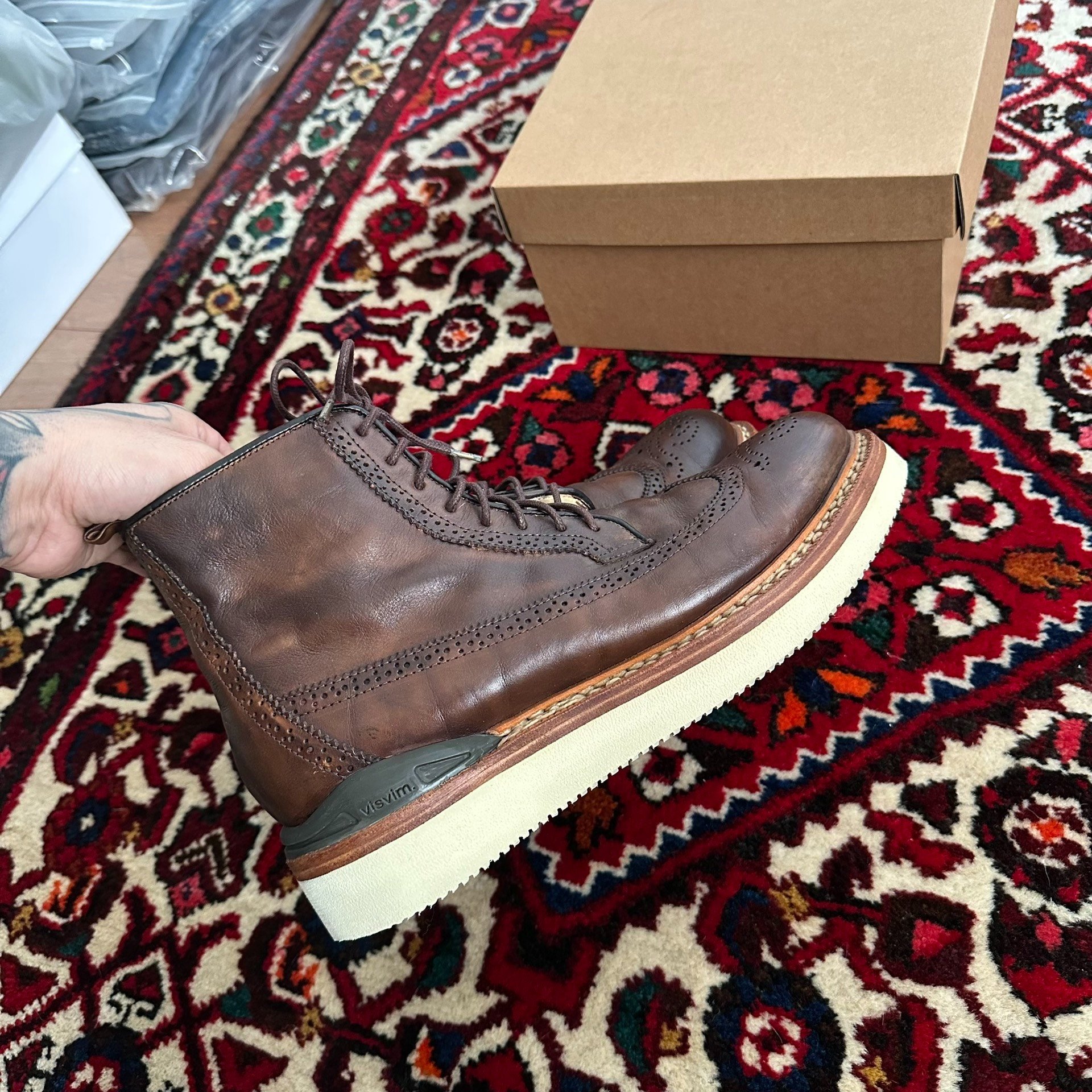 visvim 12AW PATRICIAN DK.BROWN Brogue Boots — back