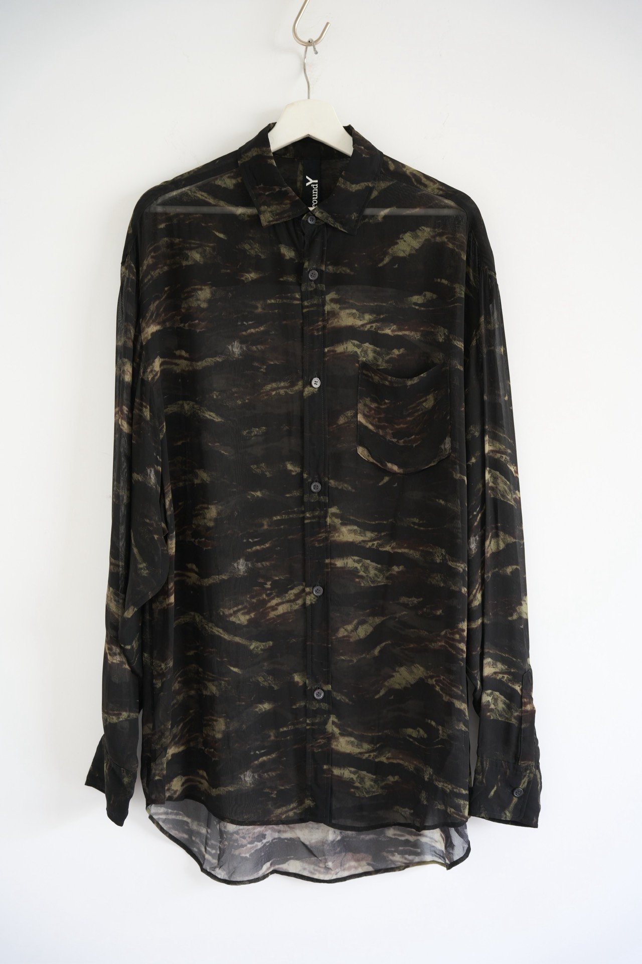 Yohji Yamamoto 24SS Cupro Semi-Transparent Floral Shirt
