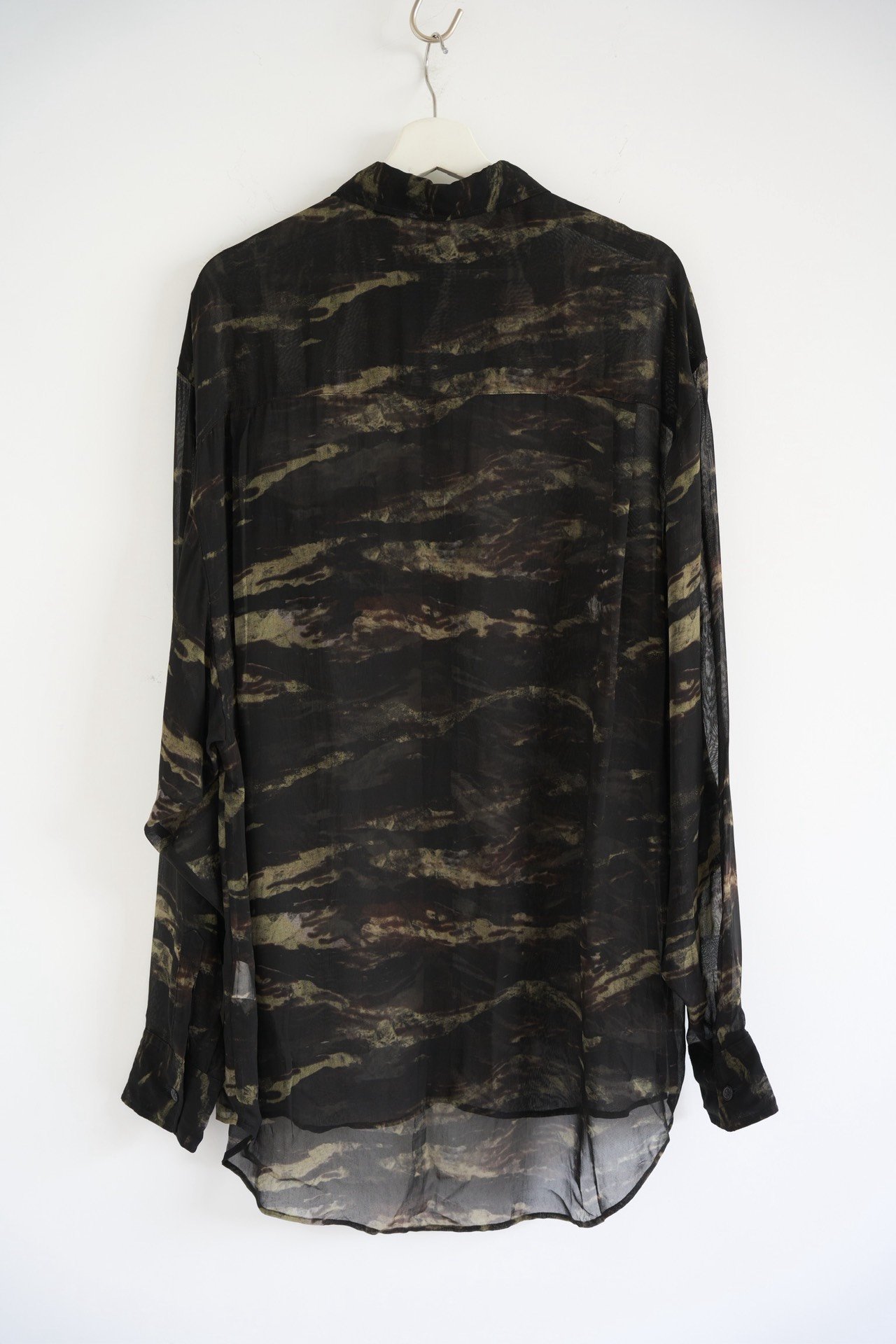 Yohji Yamamoto 24SS Cupro Semi-Transparent Floral Shirt — front