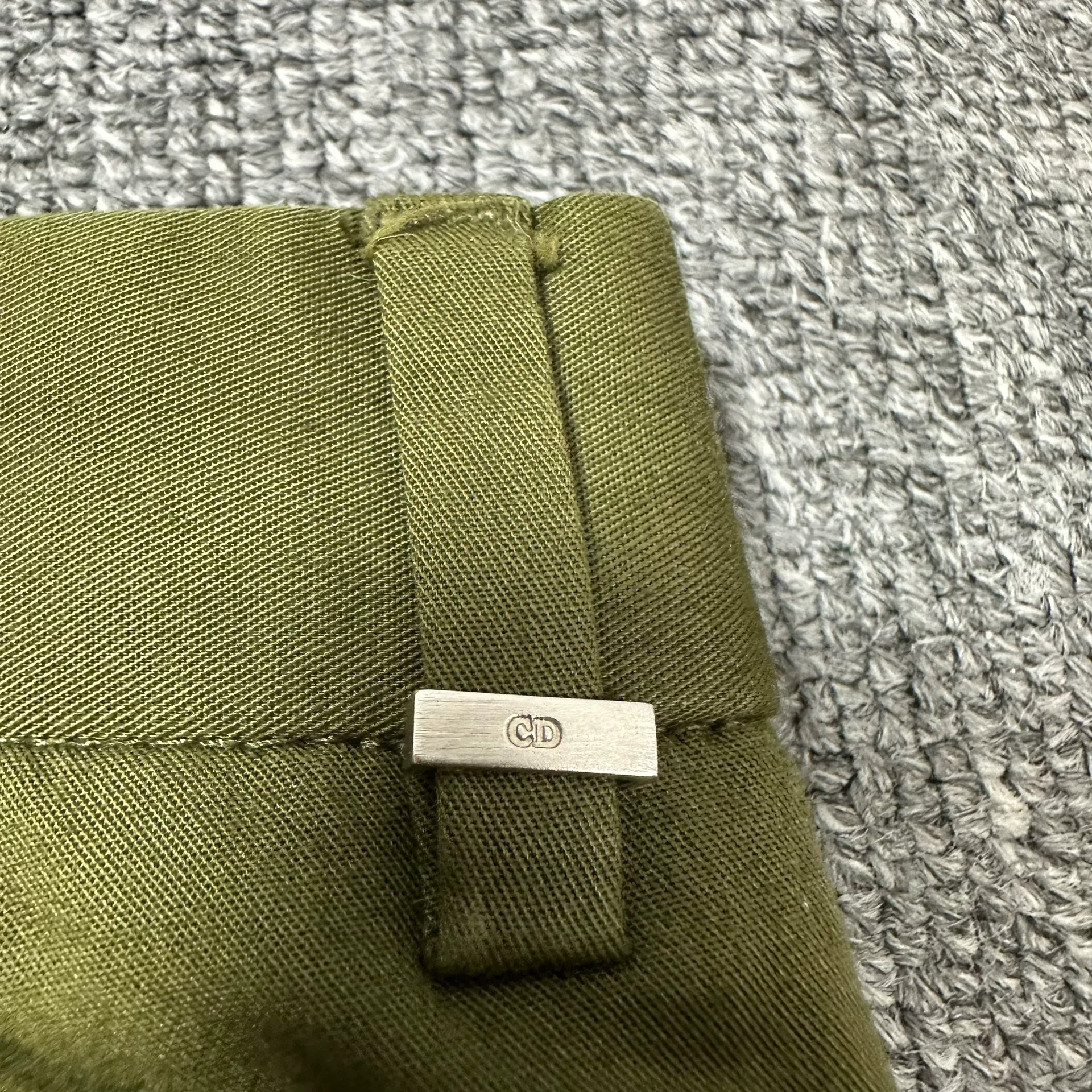 Dior Olive Green Back CD Logo Casual Pants — detail