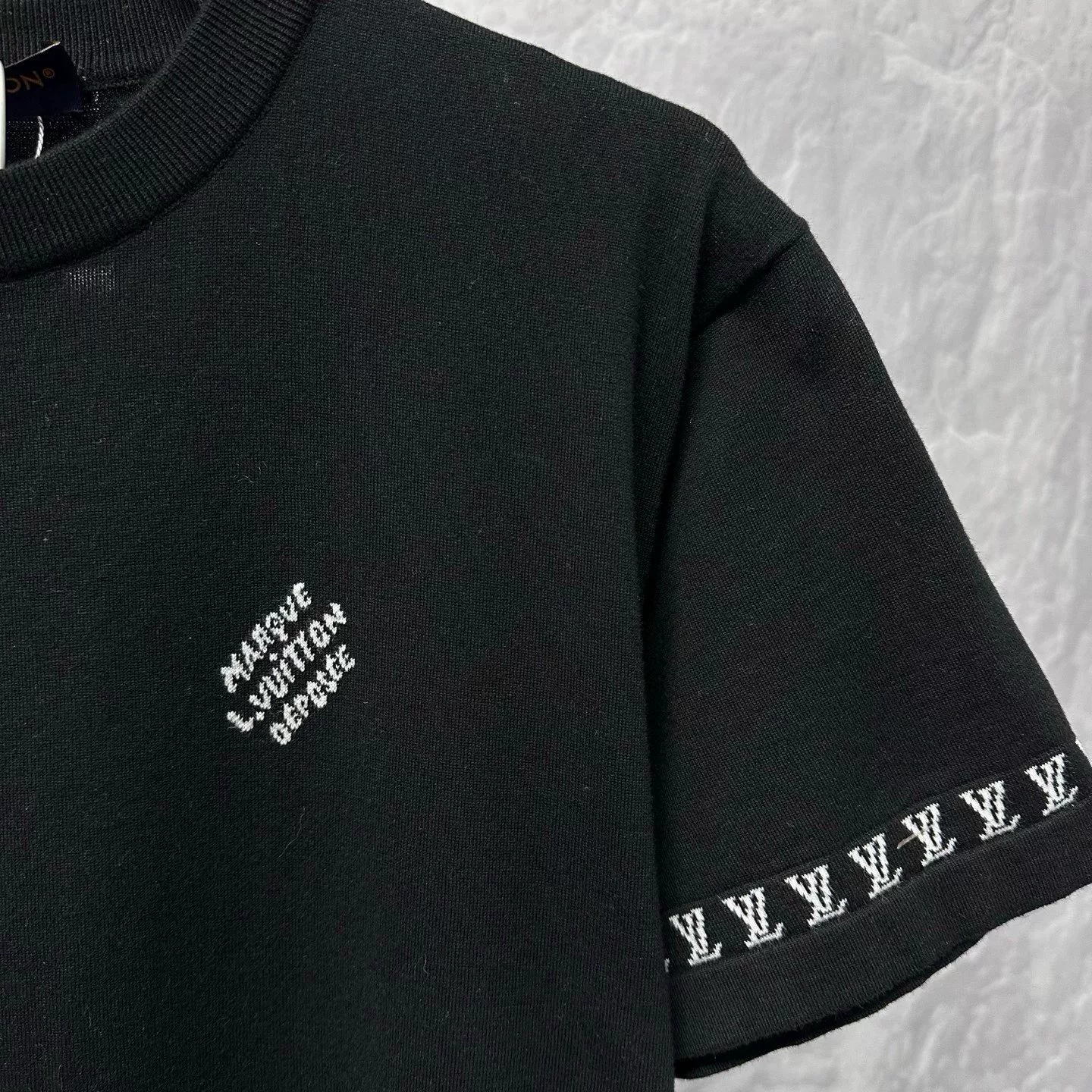 Louis Vuitton SS24 Logo Embroidered Knit Tee — detail