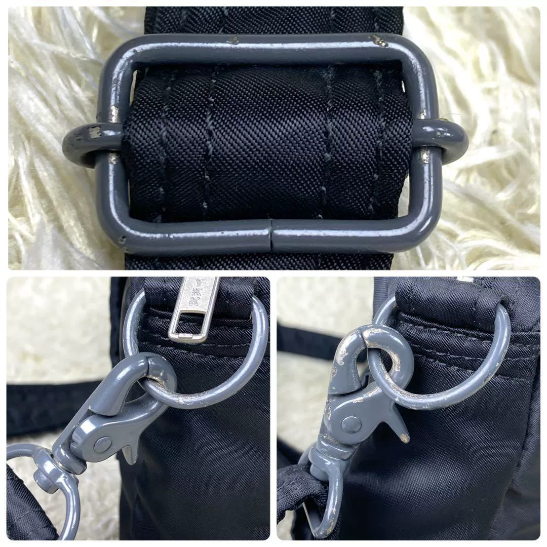 Porter Tanker Black Crossbody Bag — label