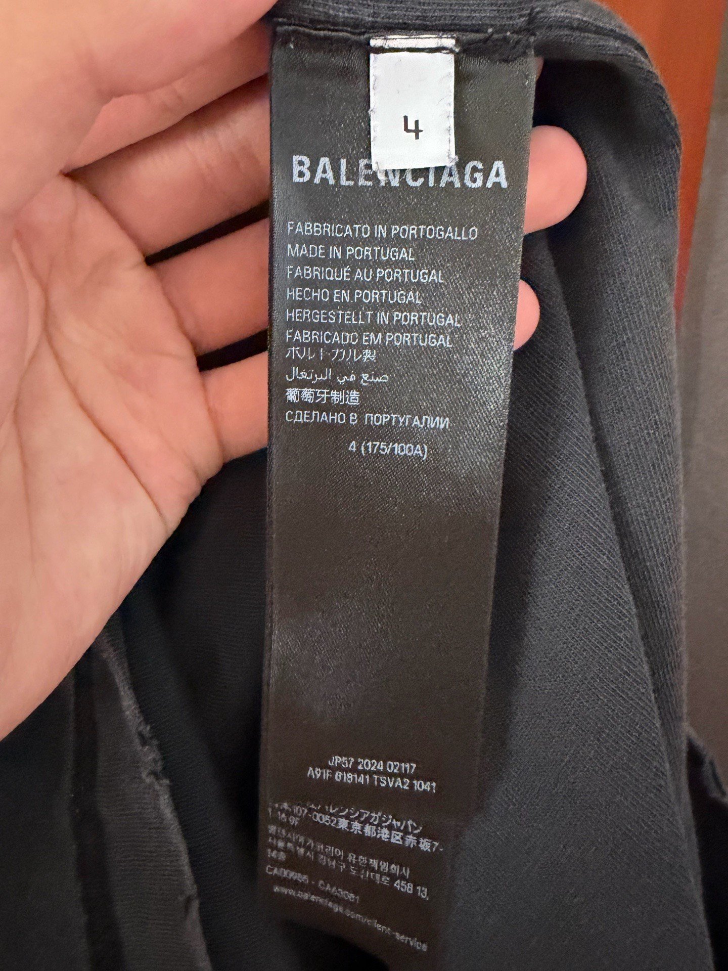 Balenciaga Distressed Embossed Logo Long-Sleeve T-Shirt — back