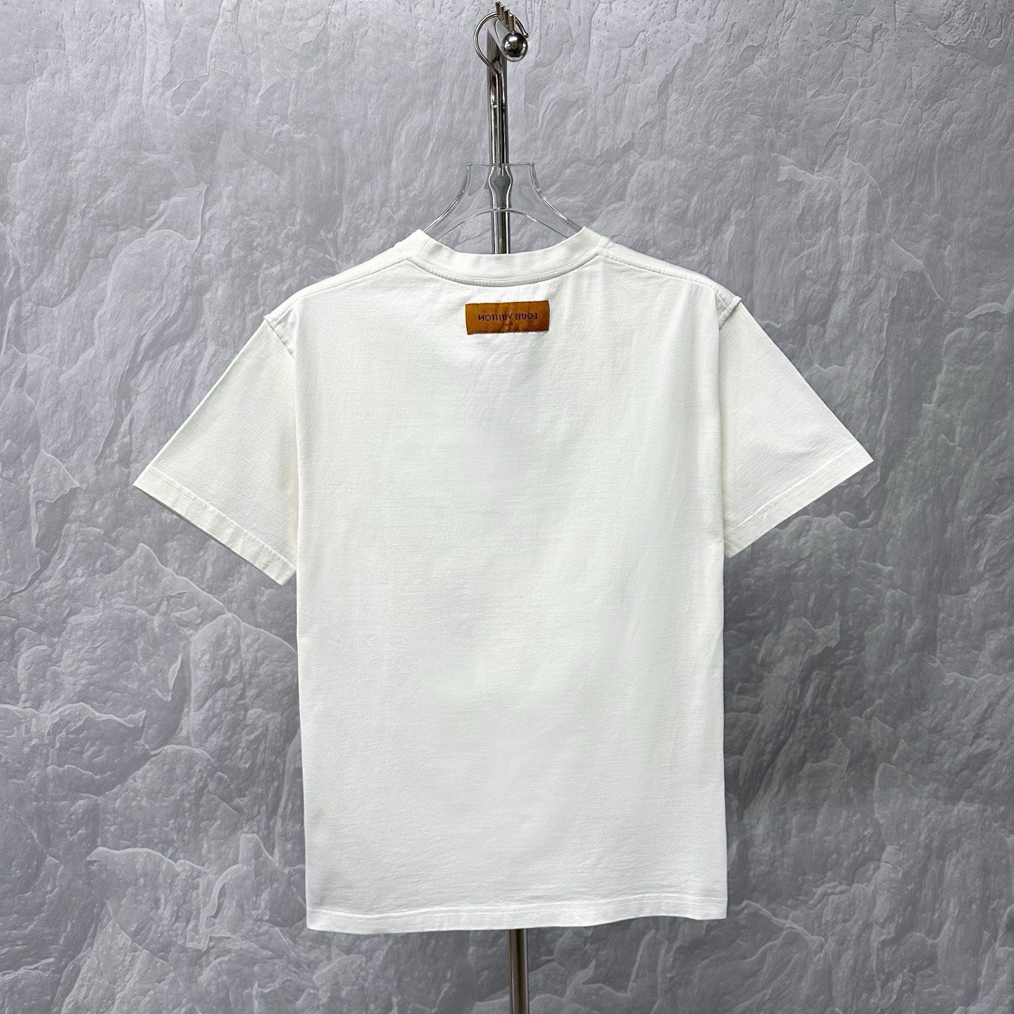Louis Vuitton White Embossed Short-Sleeve T-Shirt — back