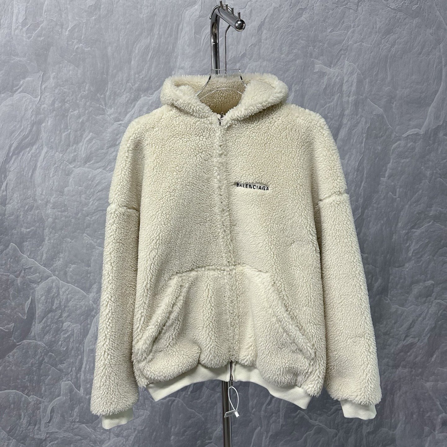 Balenciaga SS24 Teddy Logo Hooded Jacket