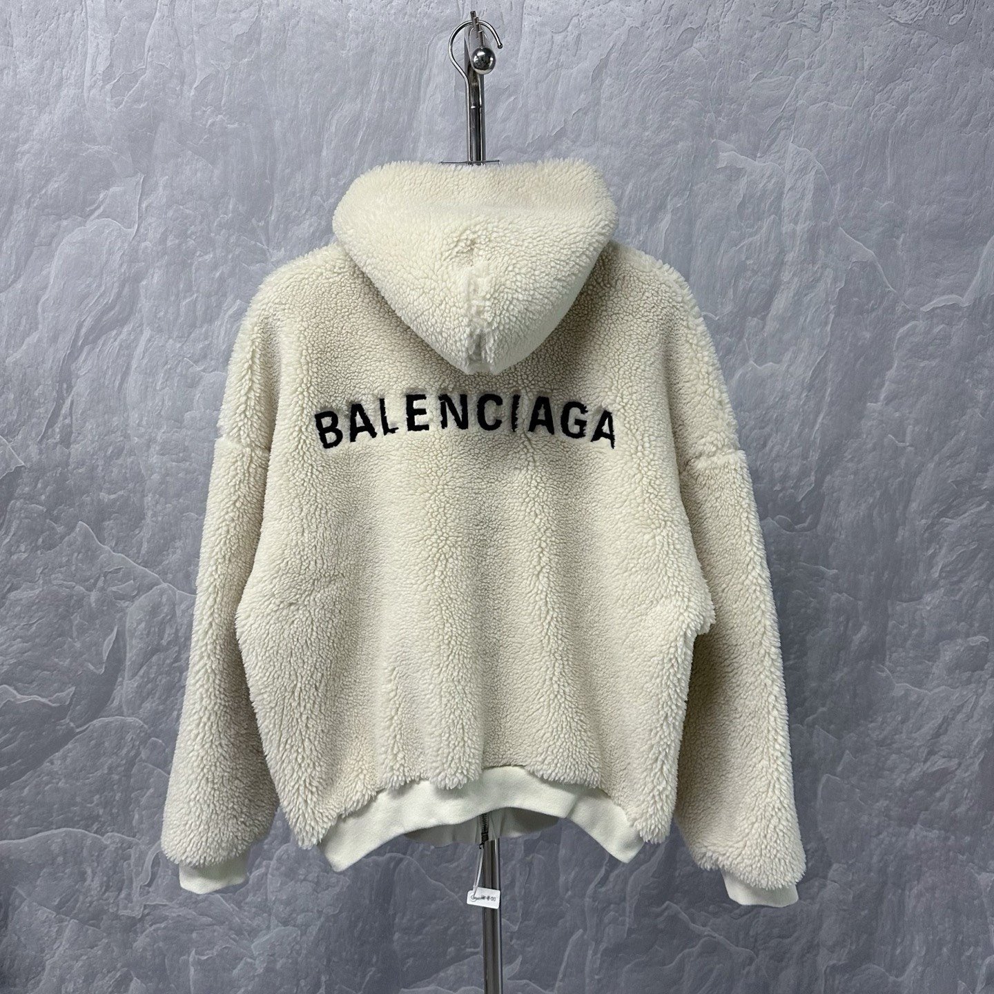 Balenciaga SS24 Teddy Logo Hooded Jacket — back