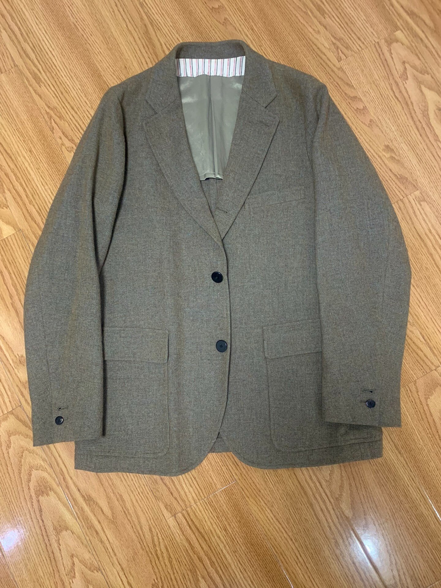visvim 19ss verde tweed blazer — front