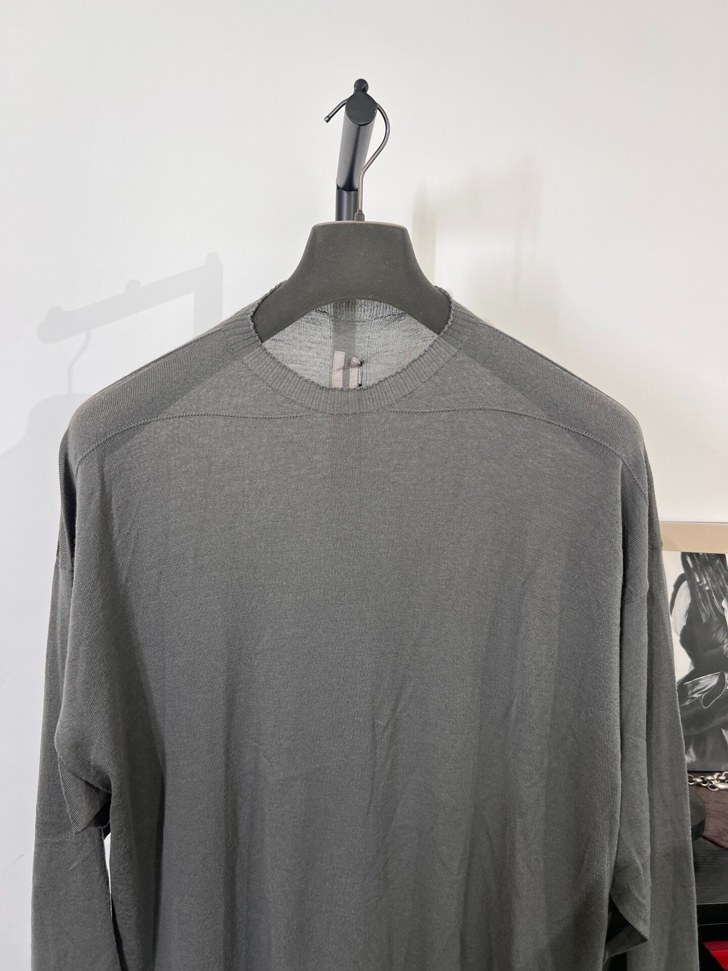Rick Owens Main Line Oversized Wool Sweater — detail