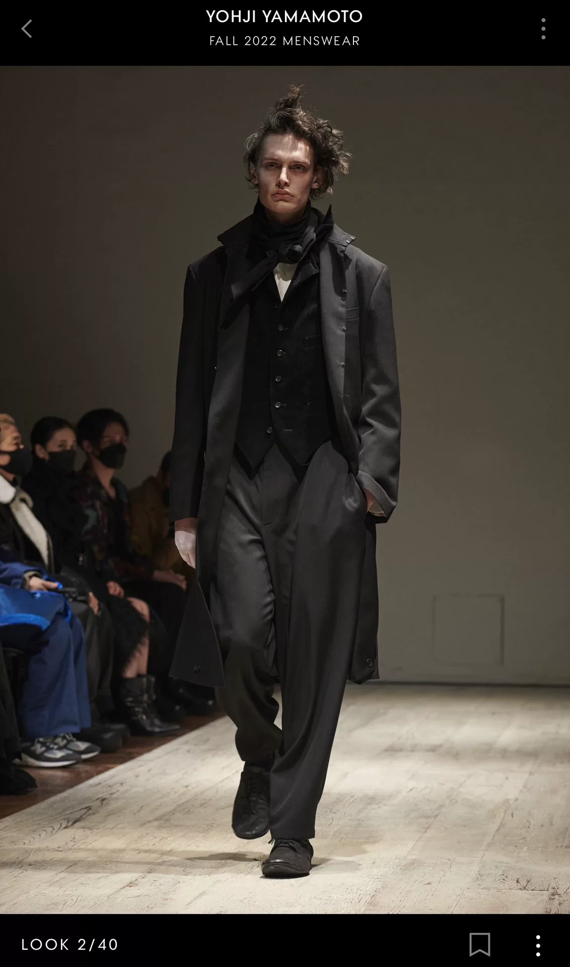 Yohji Yamamoto 22AW Stand Collar Gaba Coat — detail
