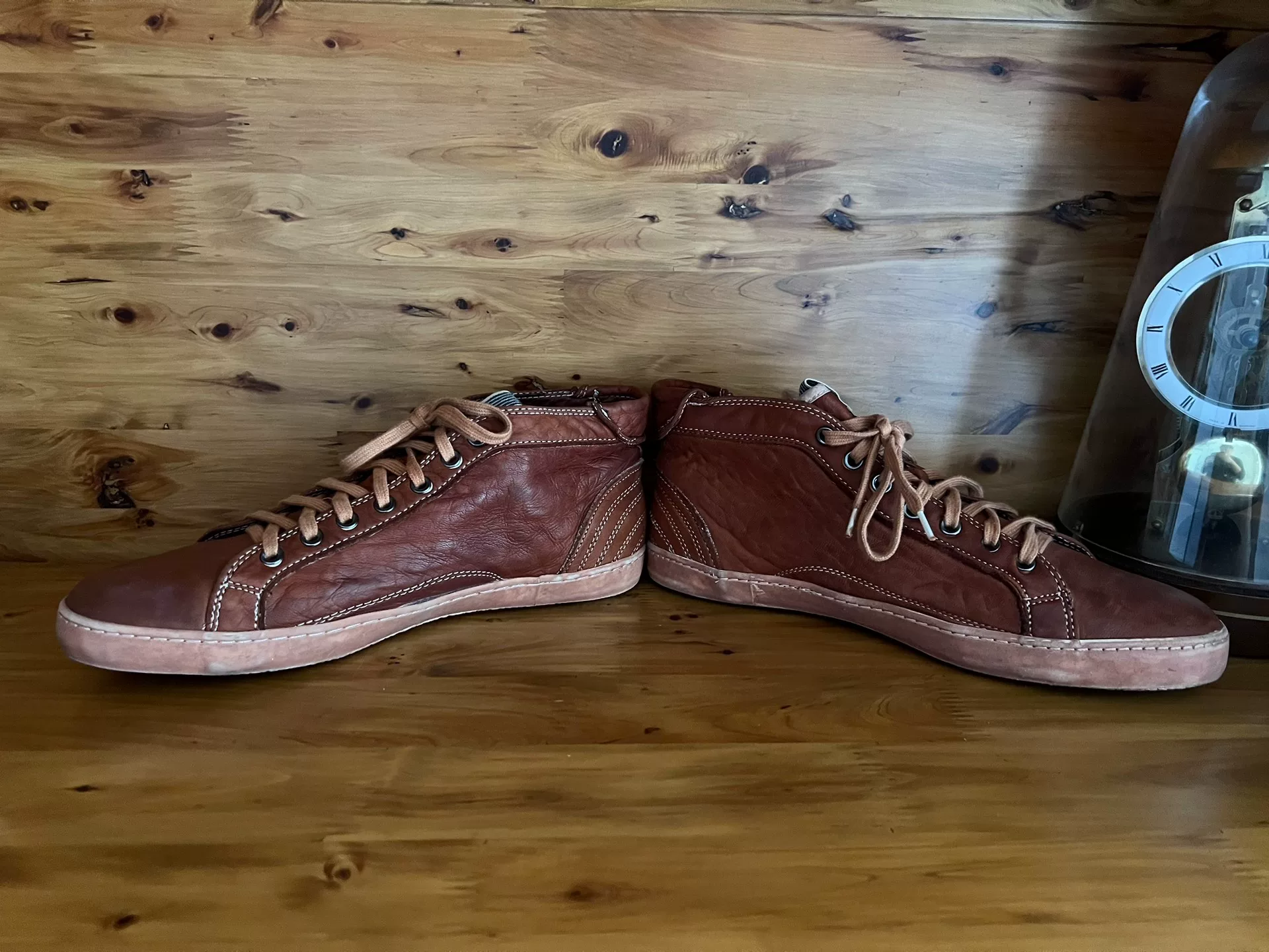 45rpm Italian Washed Leather Sneakers — label