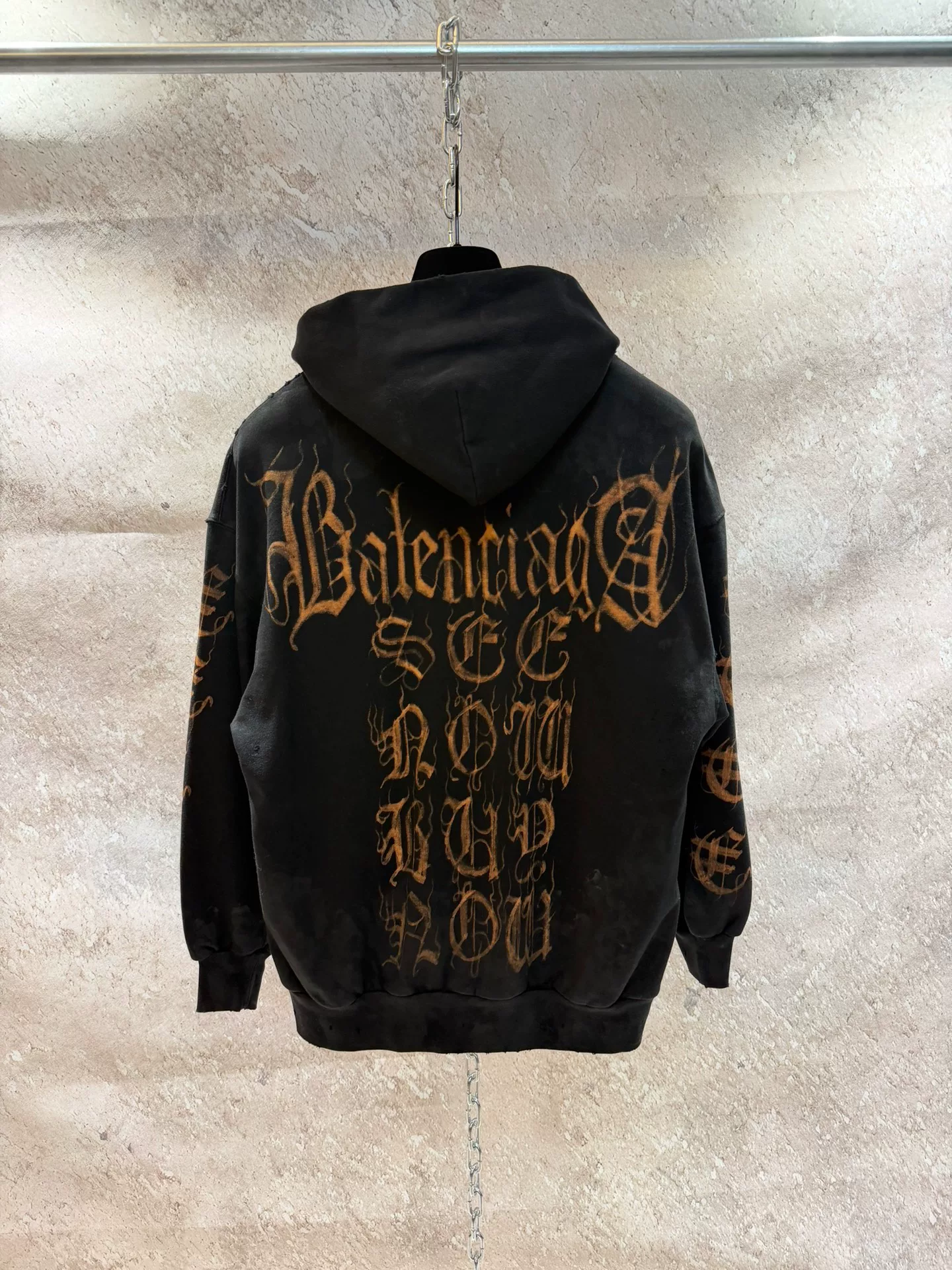 Balenciaga Sanskrit Zip-Up Hoodie — front