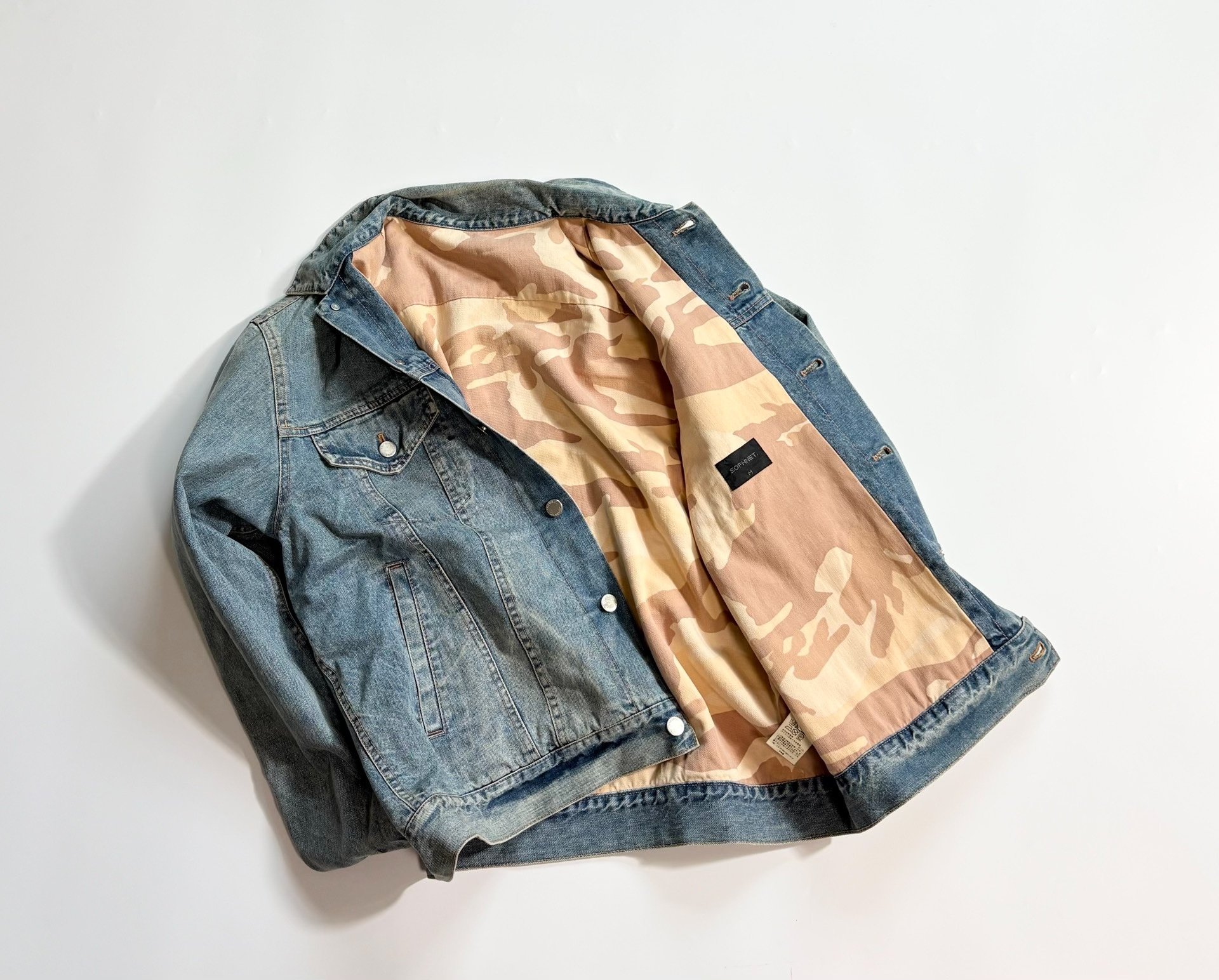 SOPHNET. Light Blue Denim Jacket — back