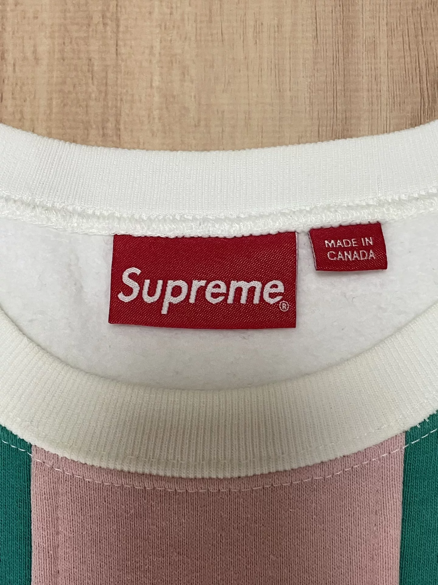 Supreme Vertical Logo Panel Pullover Fleece — back