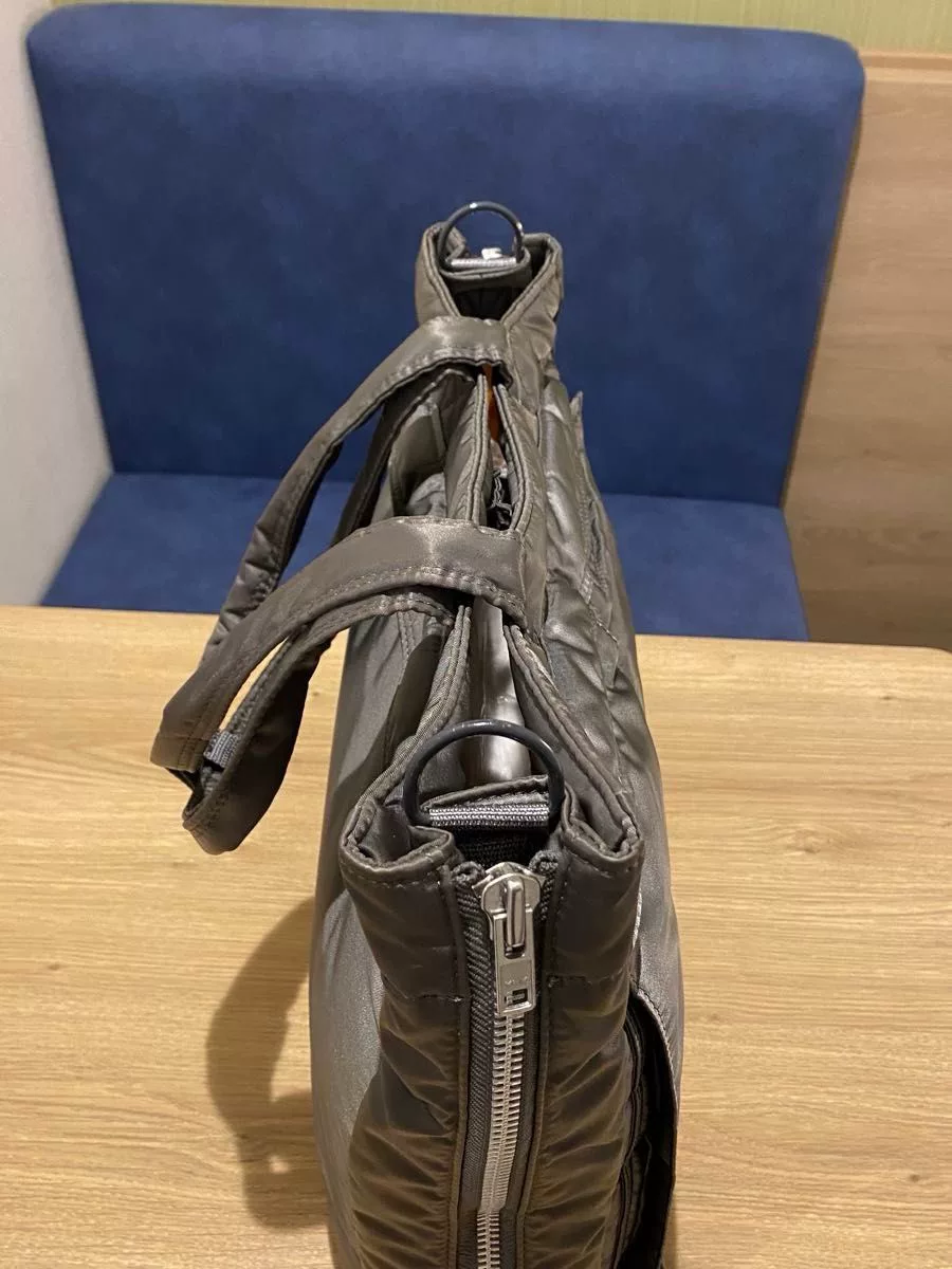 Porter Tanker 2way Silver-Gray Tote — detail