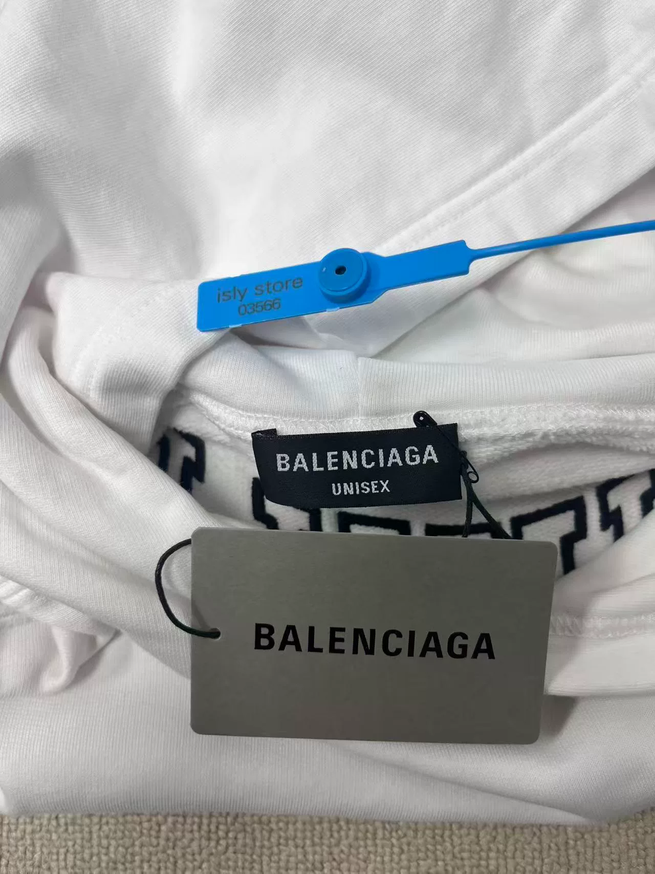 Balenciaga Paris Oversized White Hoodie — back