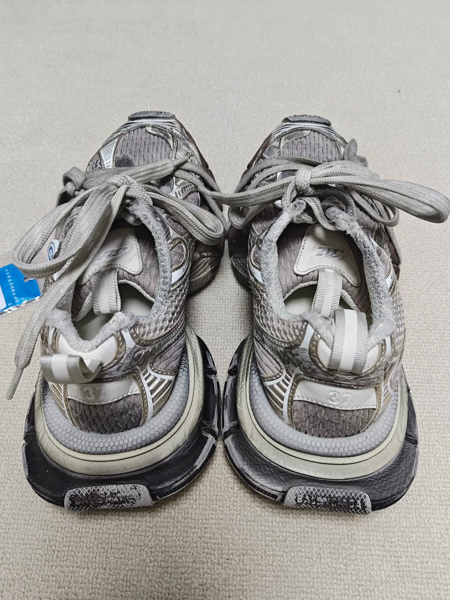 Balenciaga 3XL Mud-Dyed Low-Top Sneakers — front